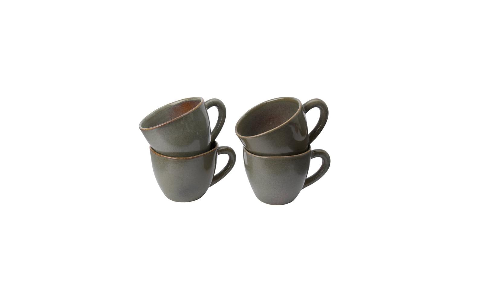 Urbanara Kaffeebecher Capela 200 ml, 4 Stück, Olivgrün