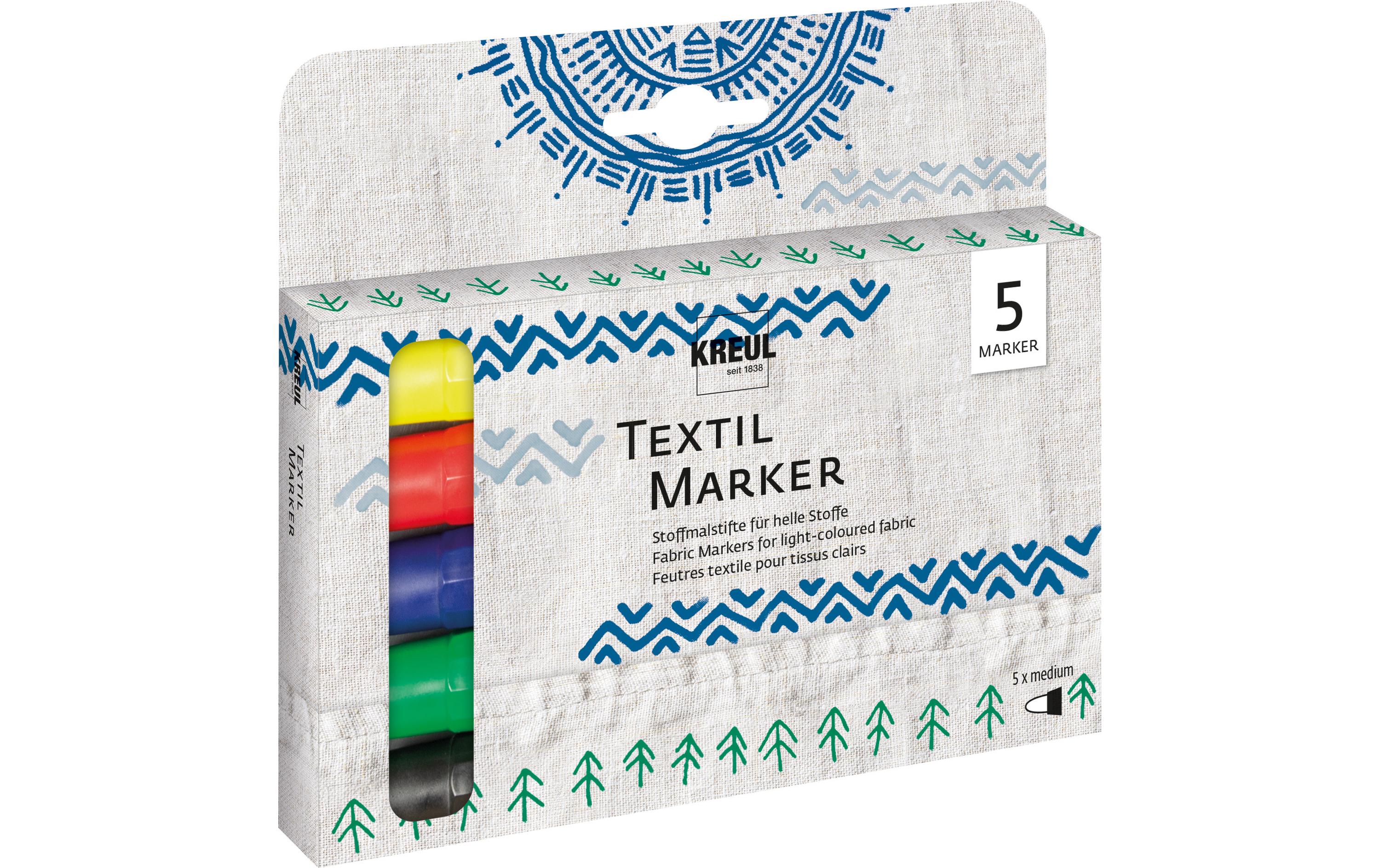 Kreul Textilmarker medium 5er Set