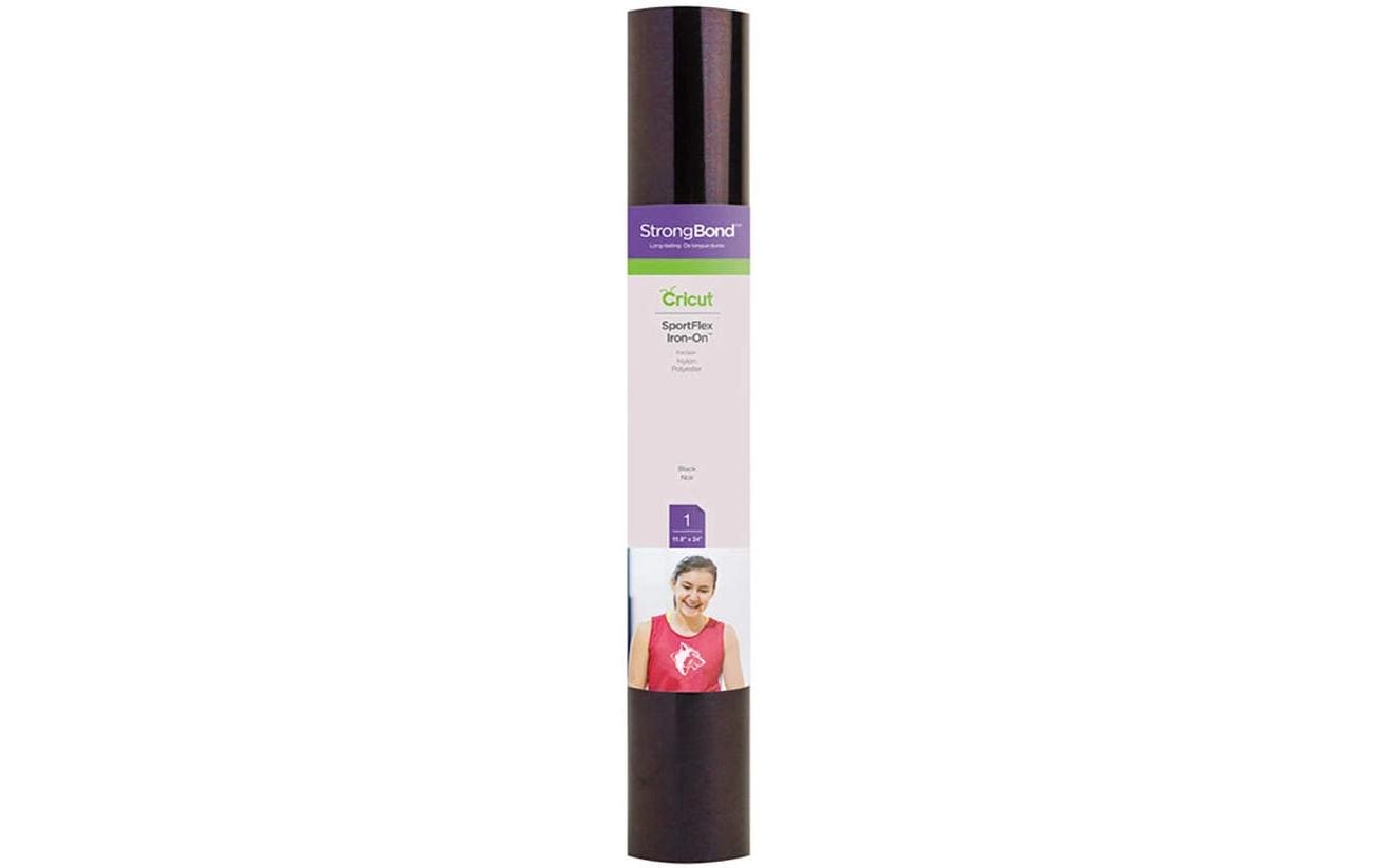Cricut Aufbügelfolie Sportflex 30 x 61 cm, 1 Stück, Schwarz