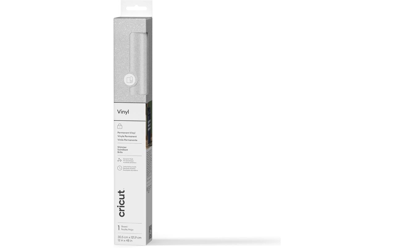 Cricut Vinylfolie Permanent Glanz 30.5 x 122 cm, 1 Stück, Silber