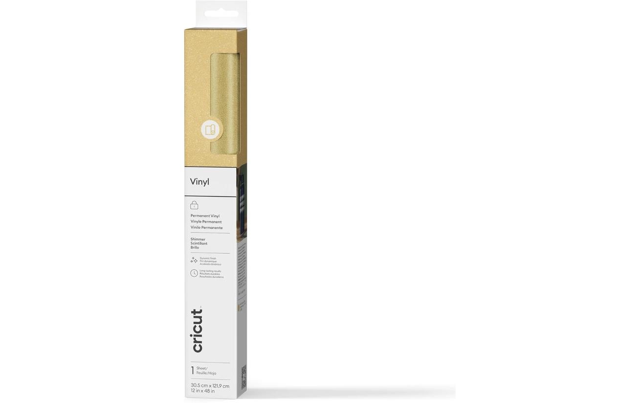 Cricut Vinylfolie Permanent Glanz 30.5 x 122 cm, 1 Stück, Gold