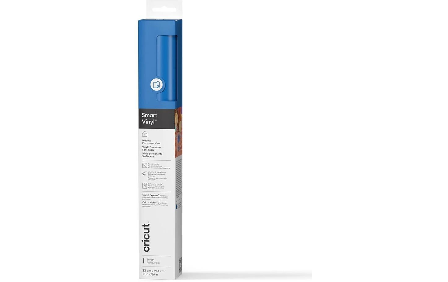 Cricut Vinylfolie Smart Permanent 33 x 91.4 cm, 1 Stück, Blau