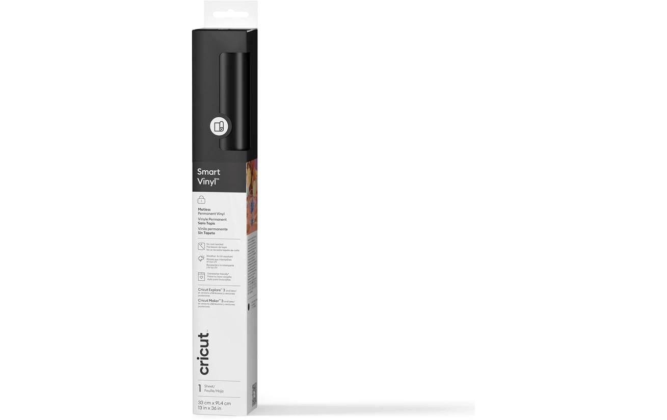 Cricut Vinylfolie Smart Permanent 33 x 91.4 cm, 1 Stück, Schwarz