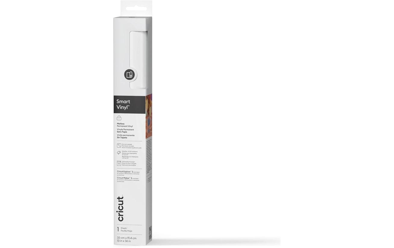 Cricut Vinylfolie Smart Permanent 33 x 91.4 cm, 1 Stück, Weiss