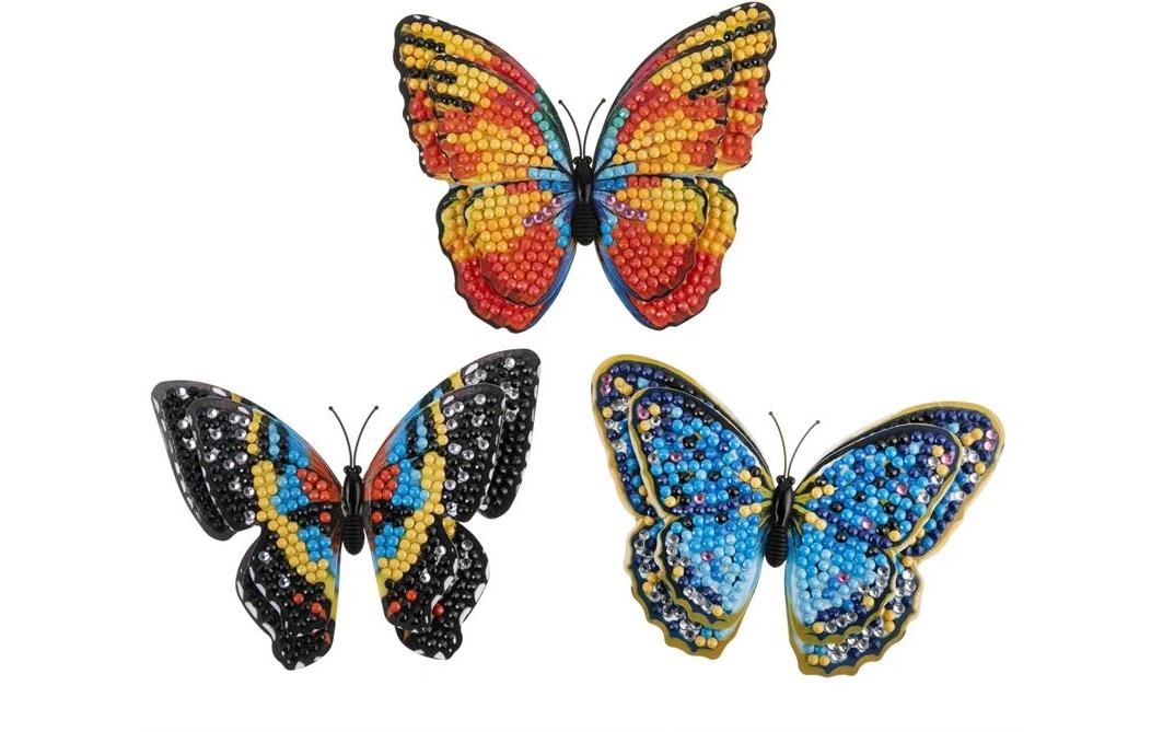 CRAFT Buddy Bastelset Crystal Art 3D Butterflies Set of 3