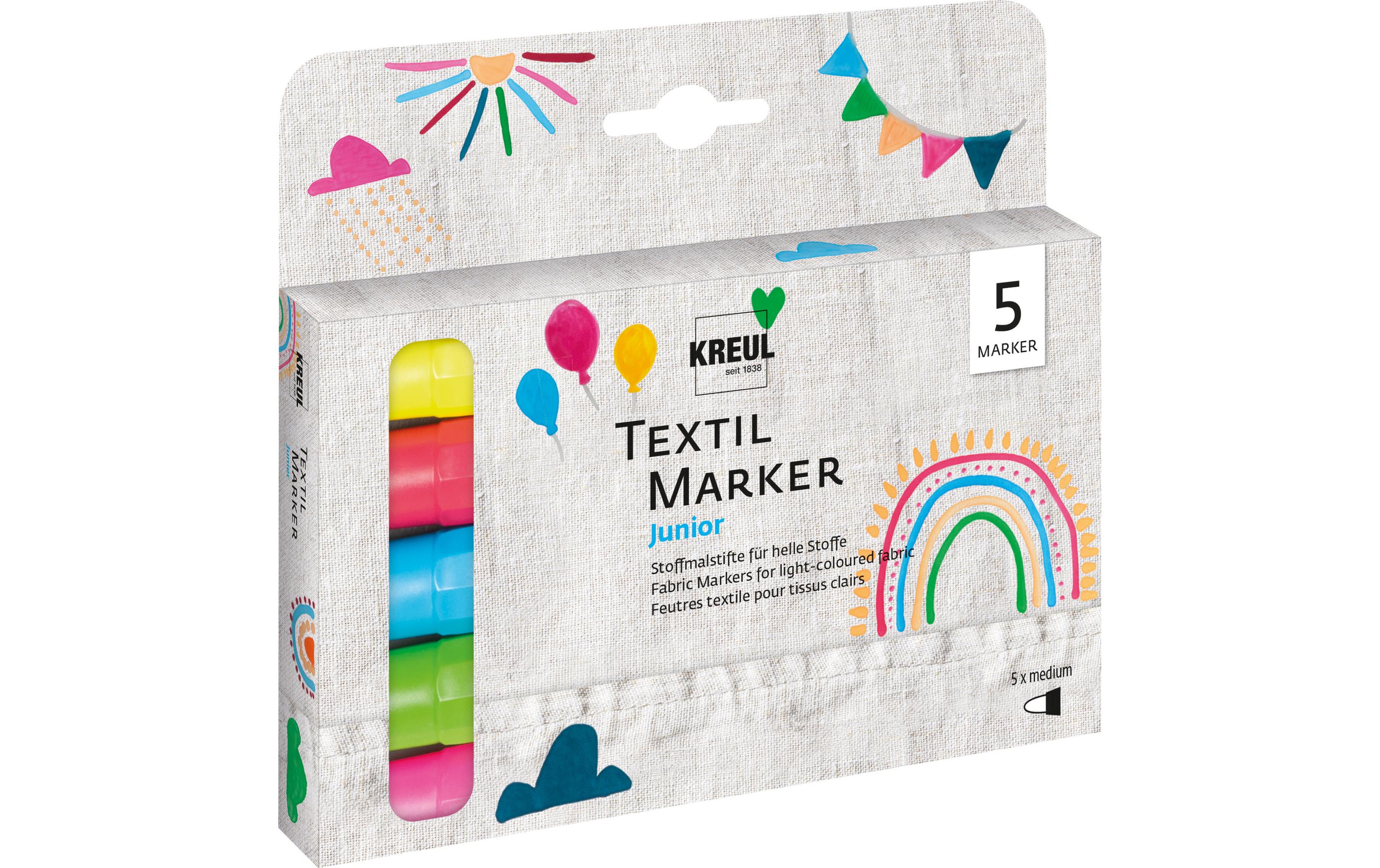 Kreul Textilmarker medium Junior 5er Set