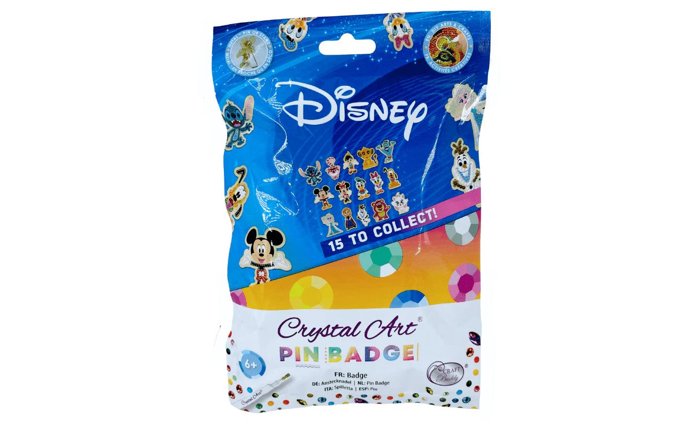 CRAFT Buddy Bastelset Disney Crystal Art Pin Badge Blind Bag, assortiert