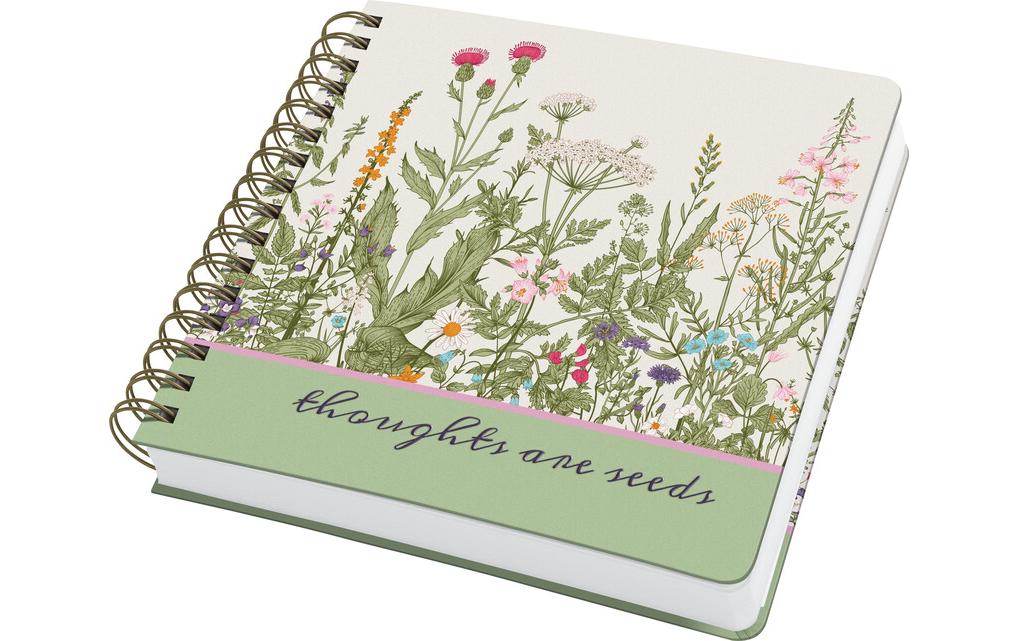 Jolie Spiral-Notizbuch Wild Herbs, 23.4 x 21.5 cm, Dot, Grün/Weiss