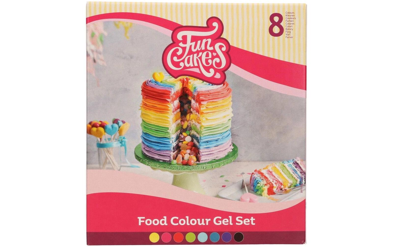 Funcakes Lebensmittelfarben-Set 8 Stück, mehrfarbig
