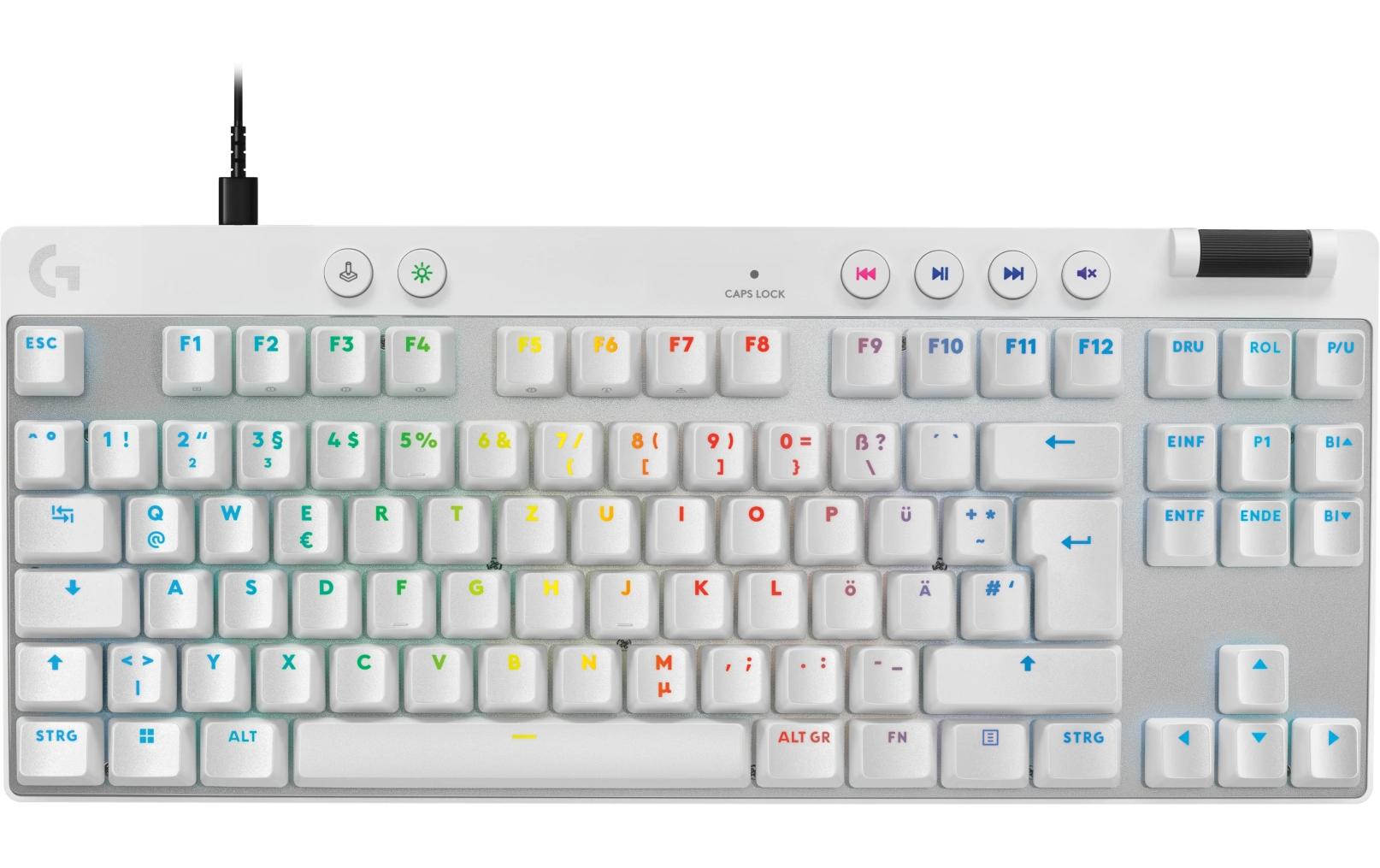 Logitech Gaming-Tastatur Pro X TKL Rapid Weiss