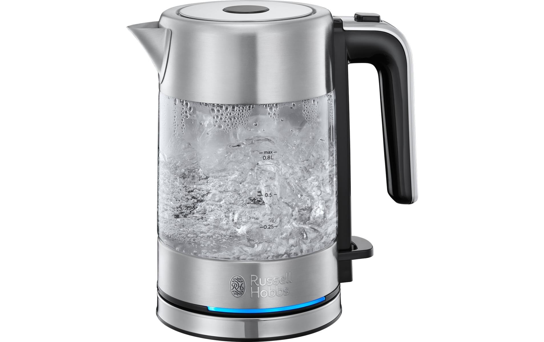 Russell Hobbs Wasserkocher Compact Home 0.8 l, Silber/Transparent
