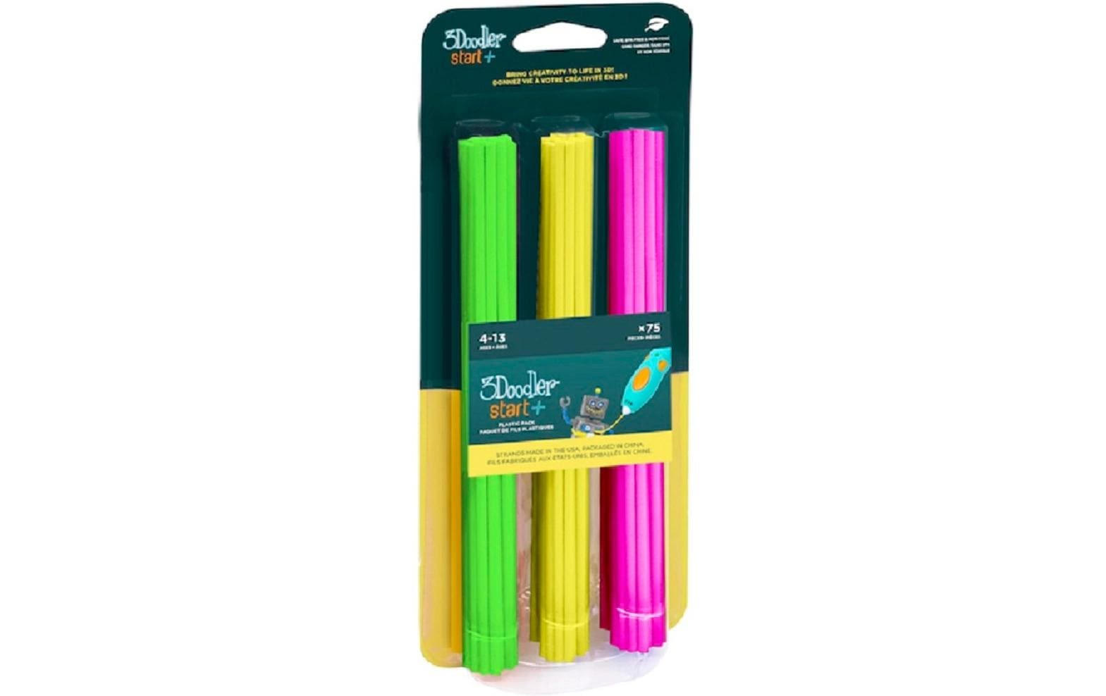 3Doodler 3D Pen Filament Start+ Neon Glow 75 Stück