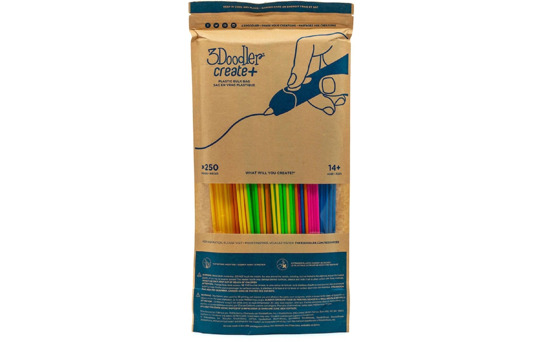 3Doodler 3D Pen Filament Start+ Neon Glow 250 Stück