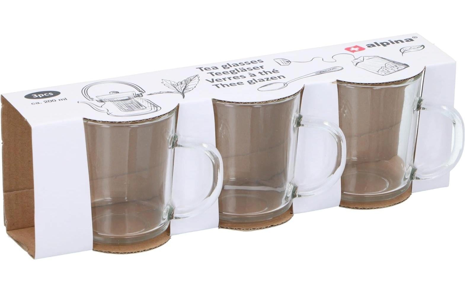 alpina Teeglas 3 Stück, Transparent