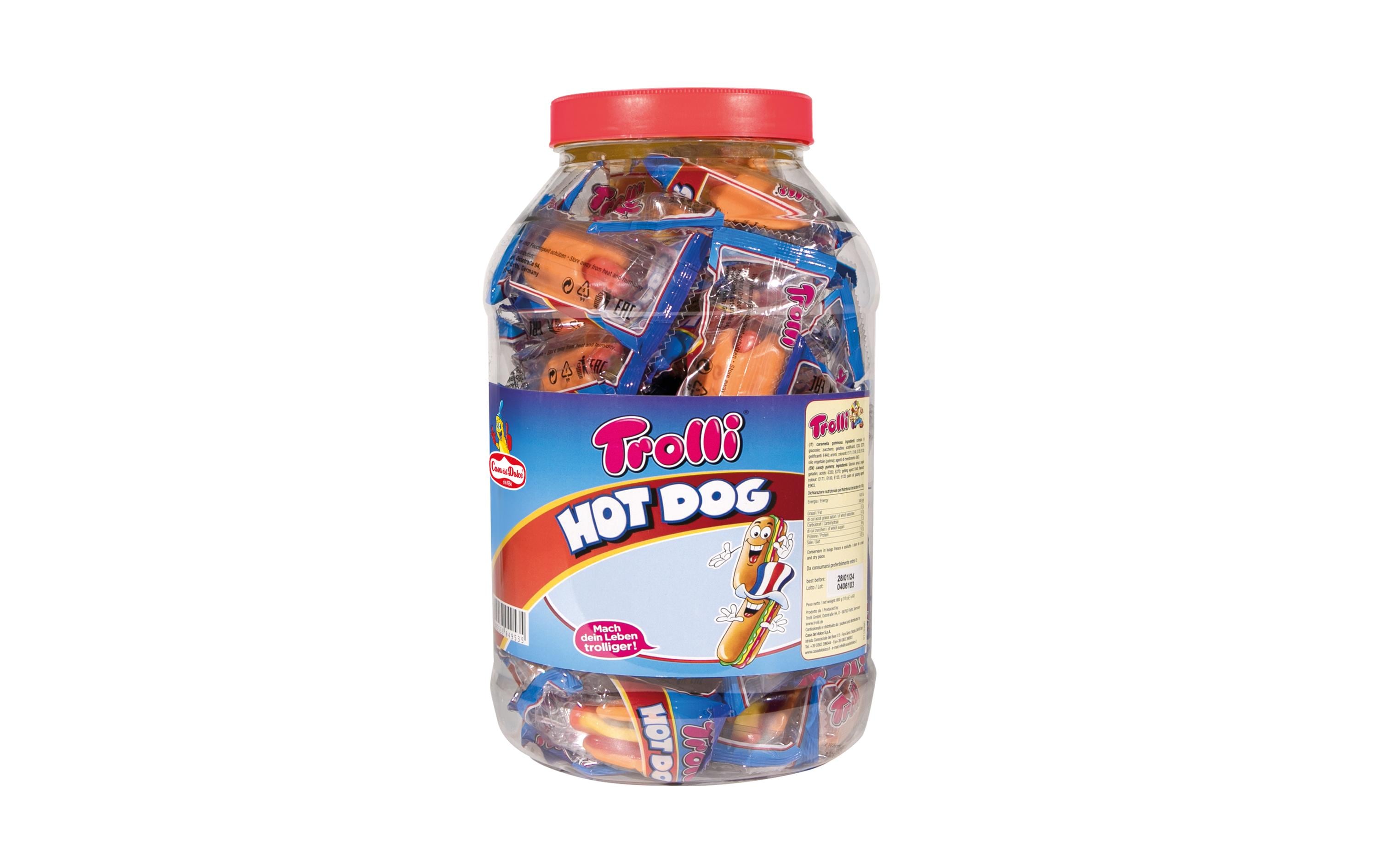 Trolli Gummibonbons Hot Dog Dose 60 x 9 g