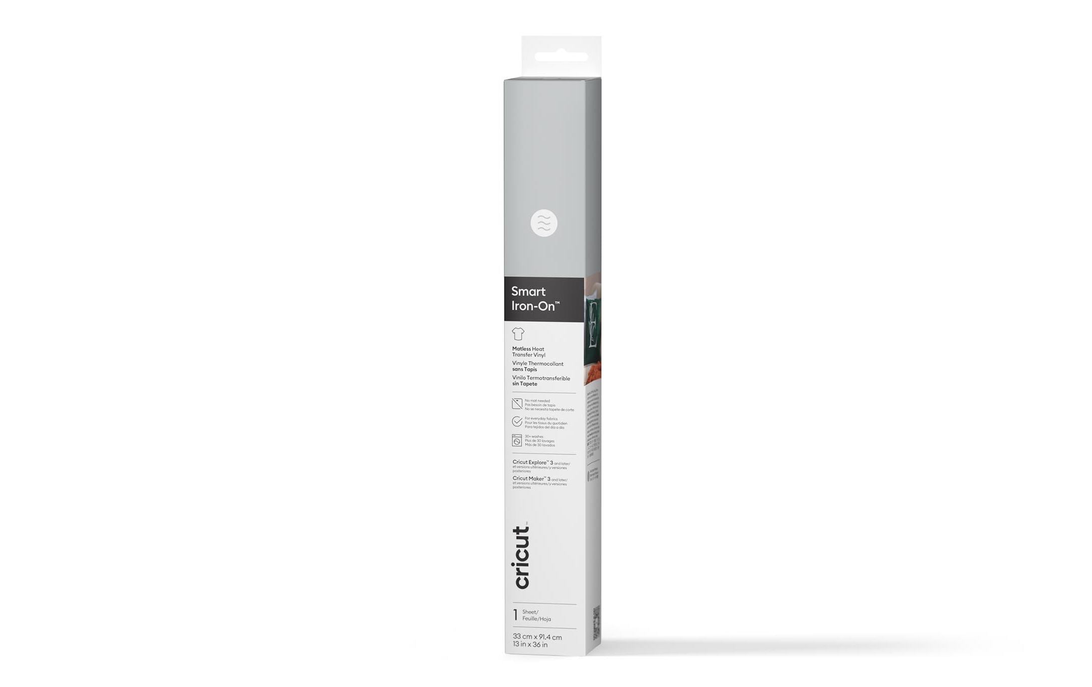 Cricut Aufbügelfolie Smart 33 x 91.4 cm, 1 Stück, Silber
