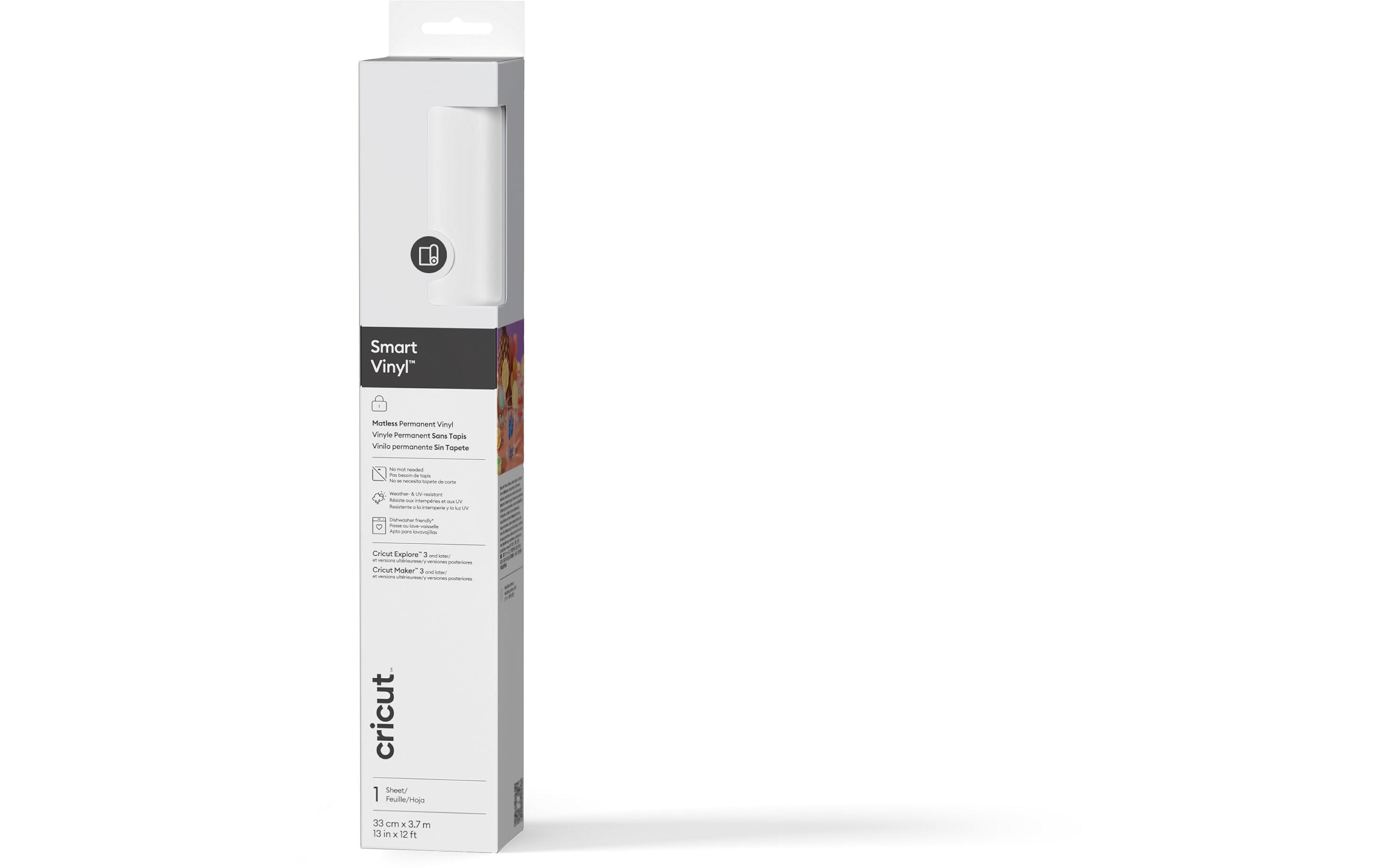 Cricut Vinylfolie Smart Permanent 33 x 366 cm, 1 Stück, Weiss
