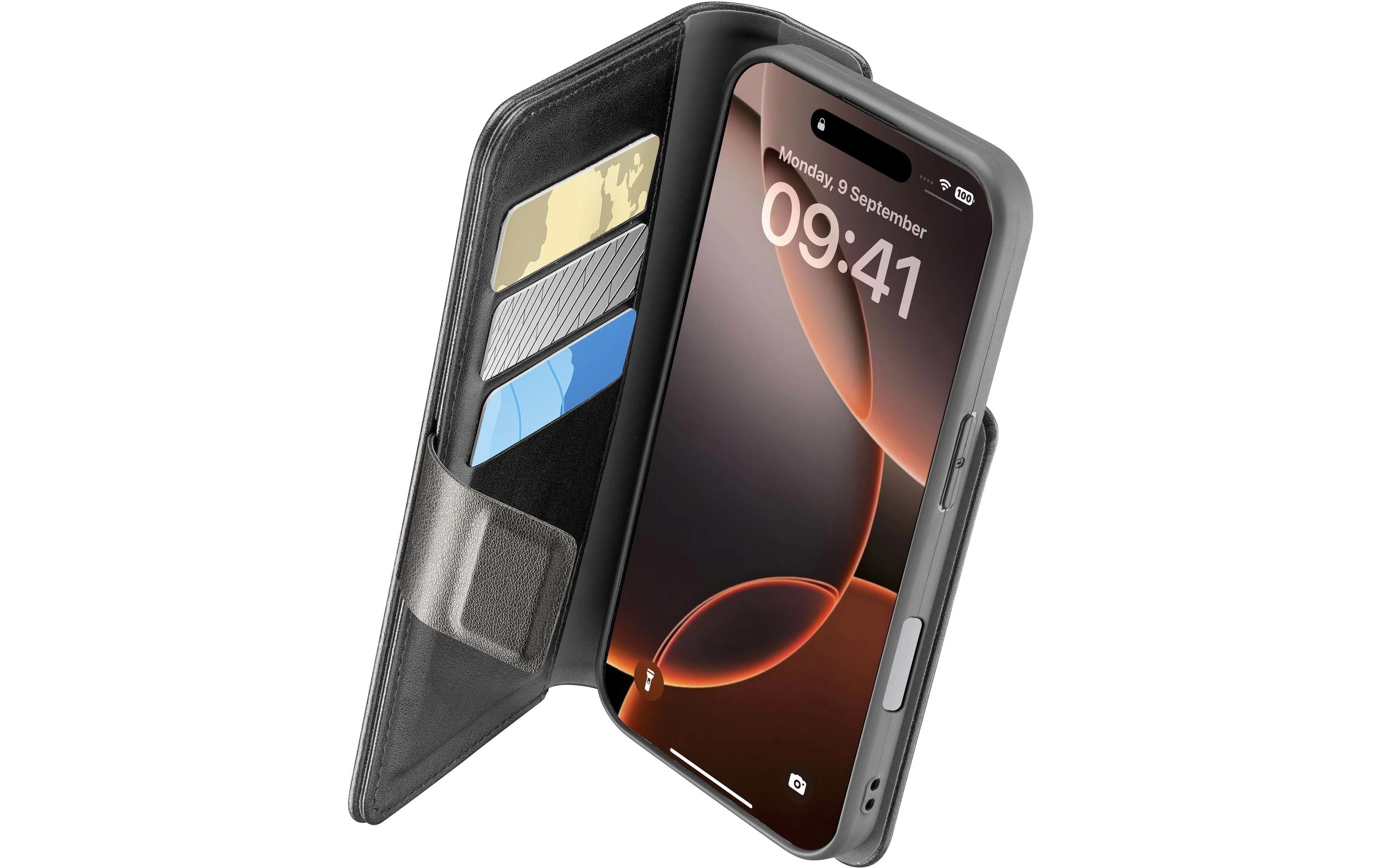 Cellular Line Book Cover Book Agenda 2 iPhone 16 Pro Schwarz