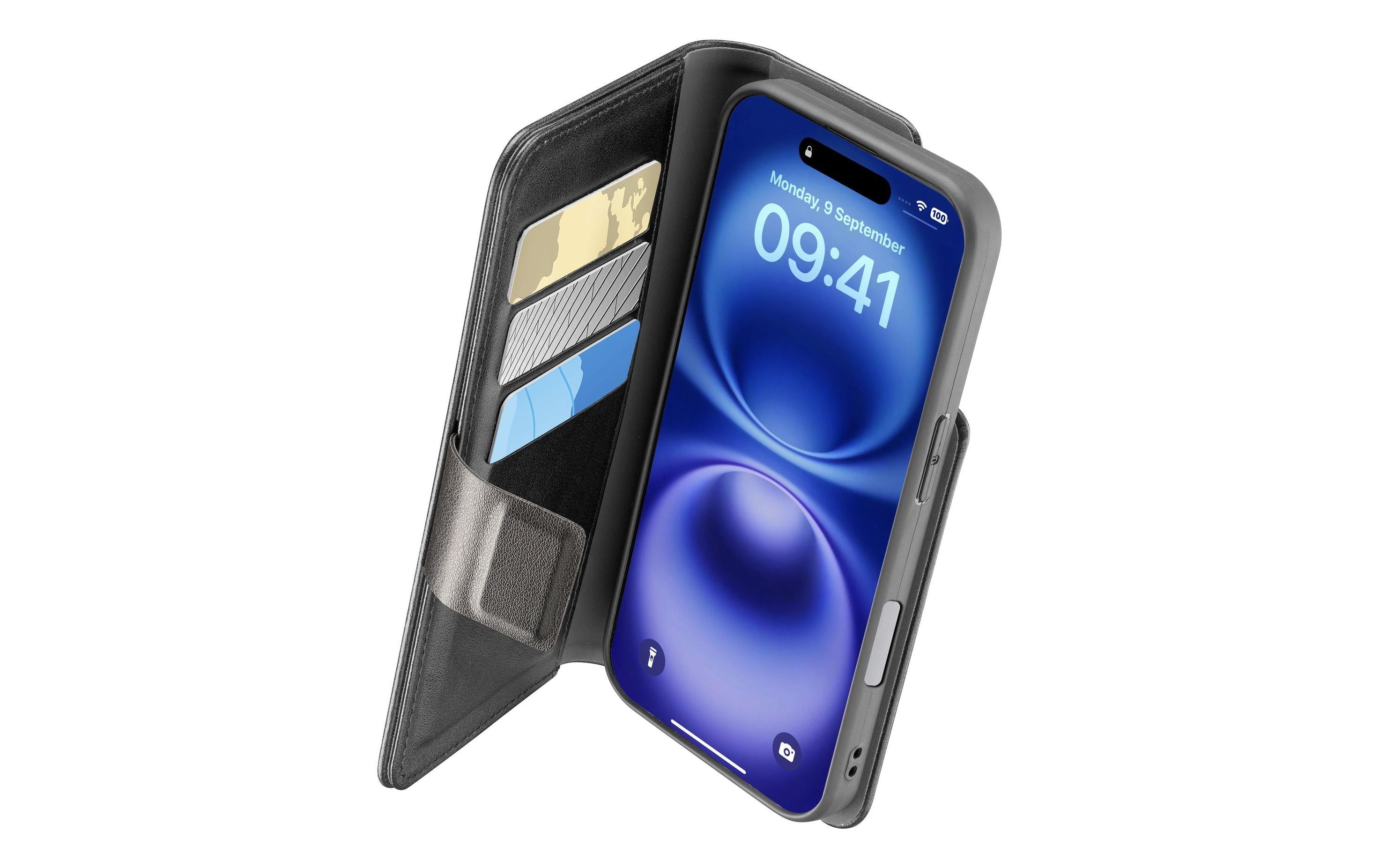 Cellular Line Book Cover Book Agenda 2 iPhone 16 Schwarz