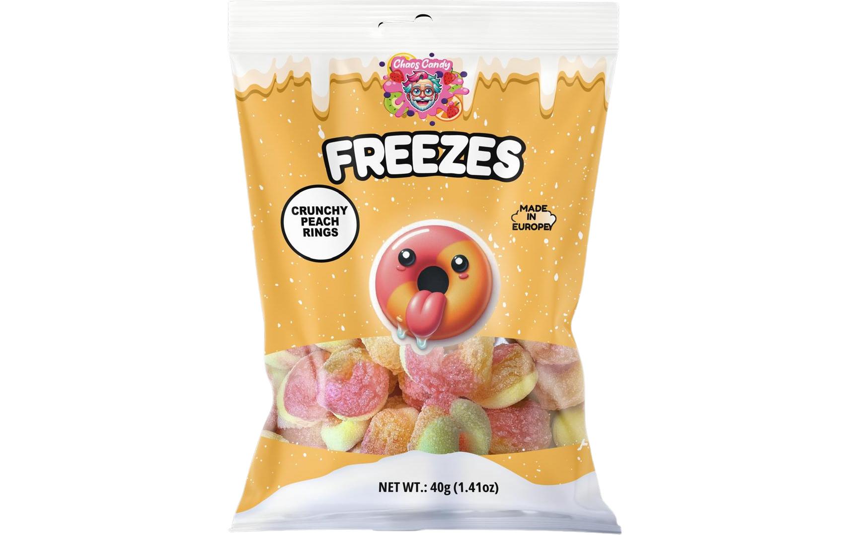 Freezes Gummibonbons Peach Rings gefriergetrocknet 40 g