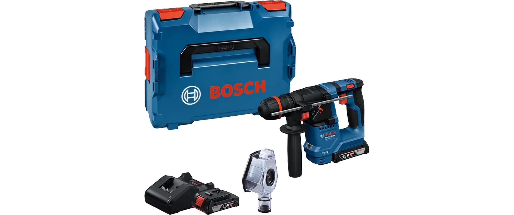 Bosch Professional Akku-Bohrhammer mit ONECHUCK GBH 18 V-18 X 2x Akku in L-BOXX