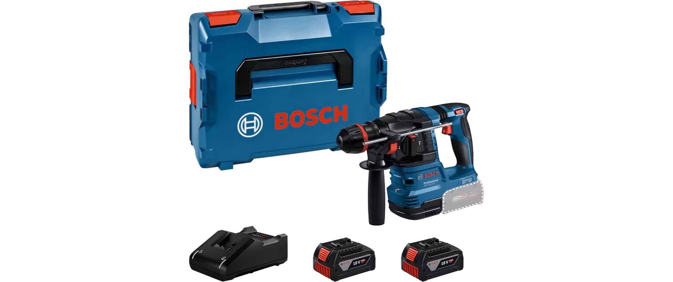 Bosch Professional Akku-Bohrhammer mit ONECHUCK GBH 18 V-22 X 2x Akku in L-BOXX