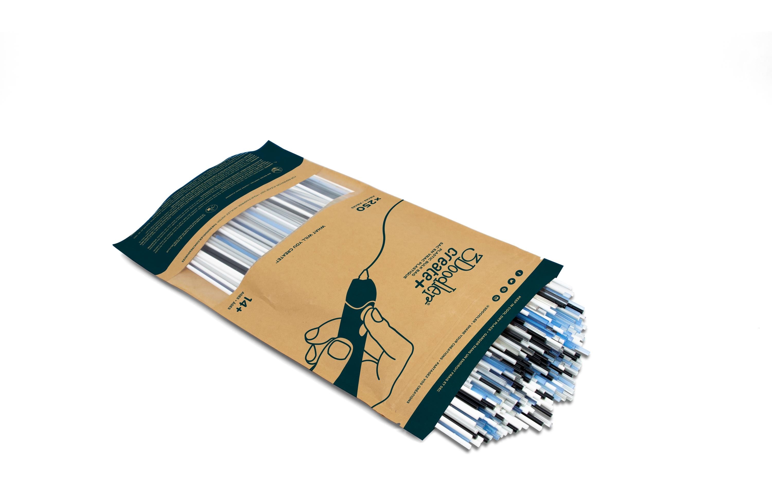 3Doodler 3D Pen Filament Clearly Glacier 250 Stück, Mehrfarbig