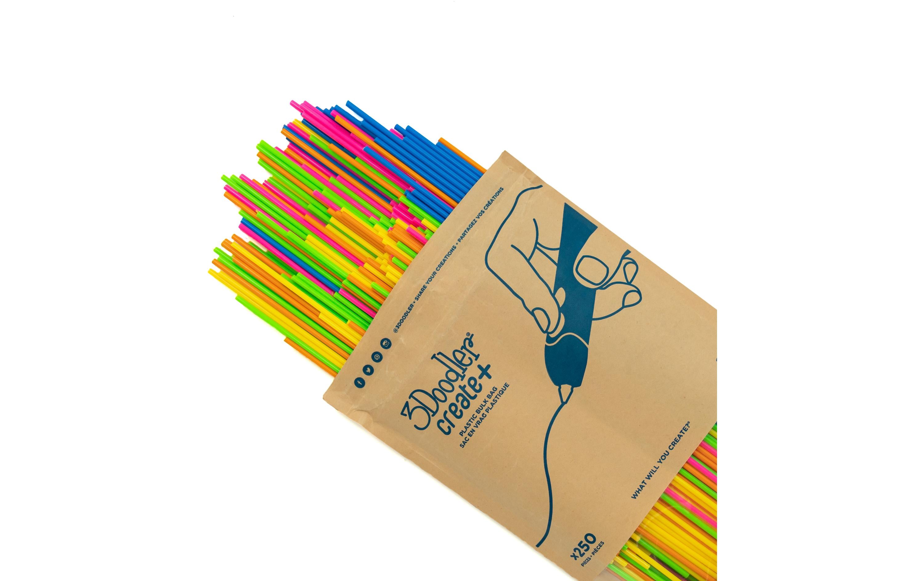 3Doodler 3D Pen Filament Neon Sunset 250 Stück, Mehrfarbig