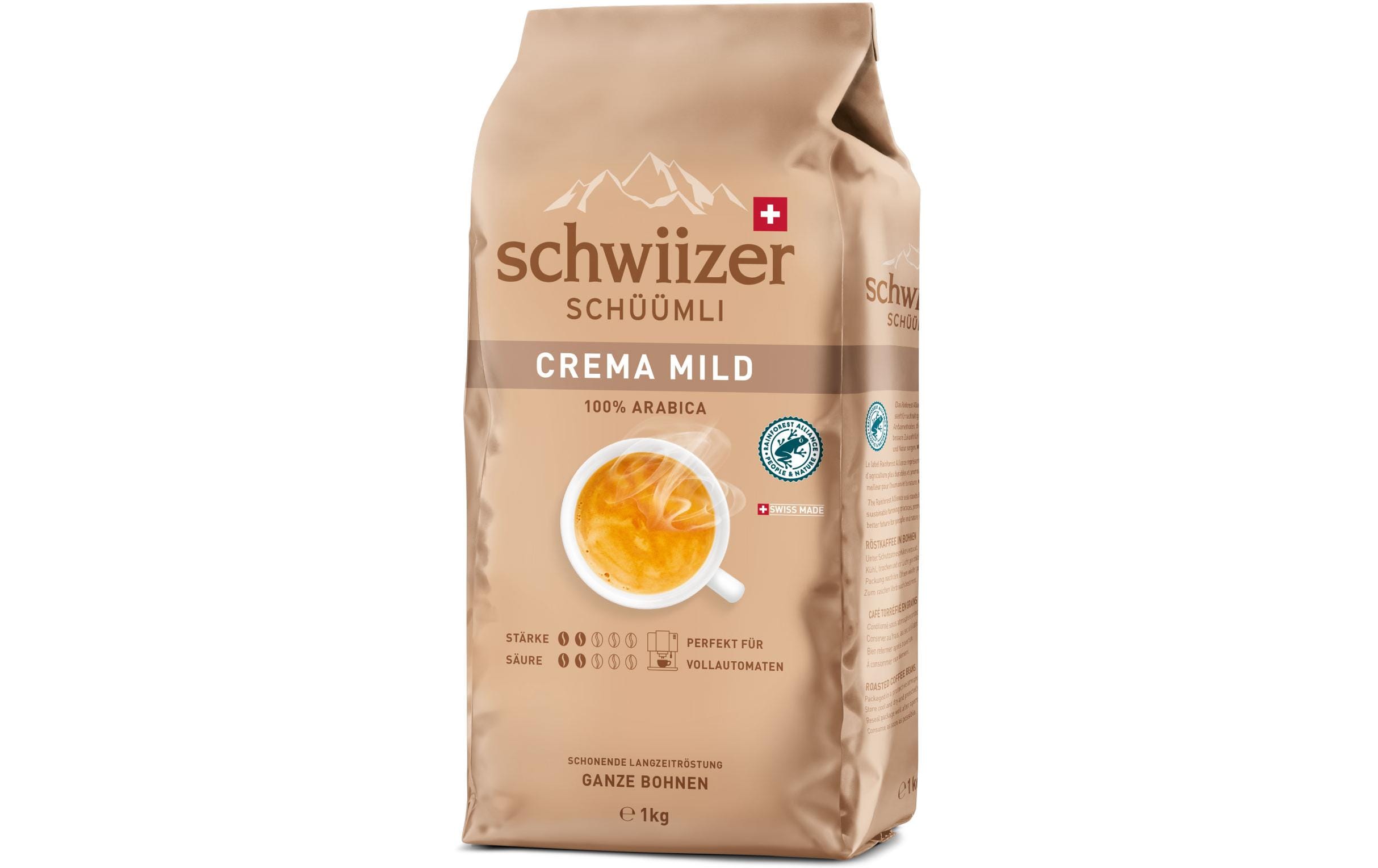 Schwiizer Kaffeebohnen Crema Mild 1 kg