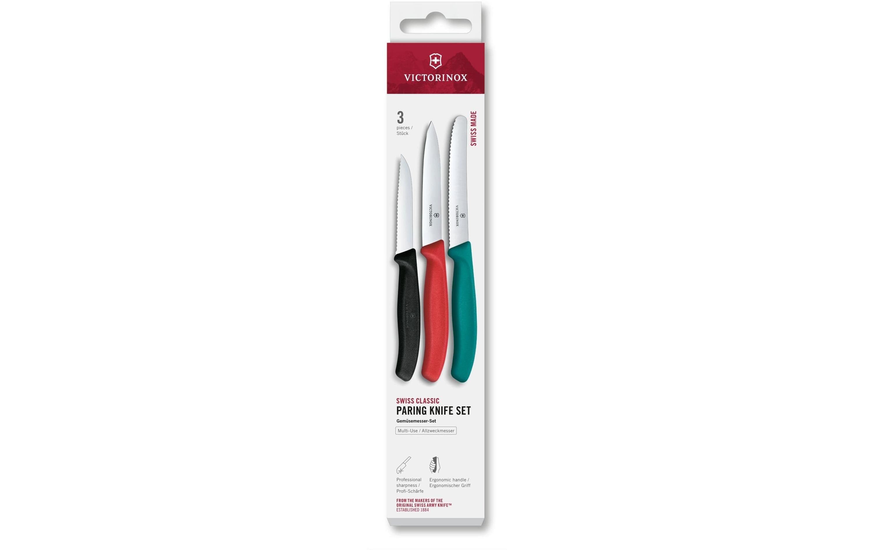 Victorinox Messer-Set Swiss Classic, Grün / Rot / Schwarz