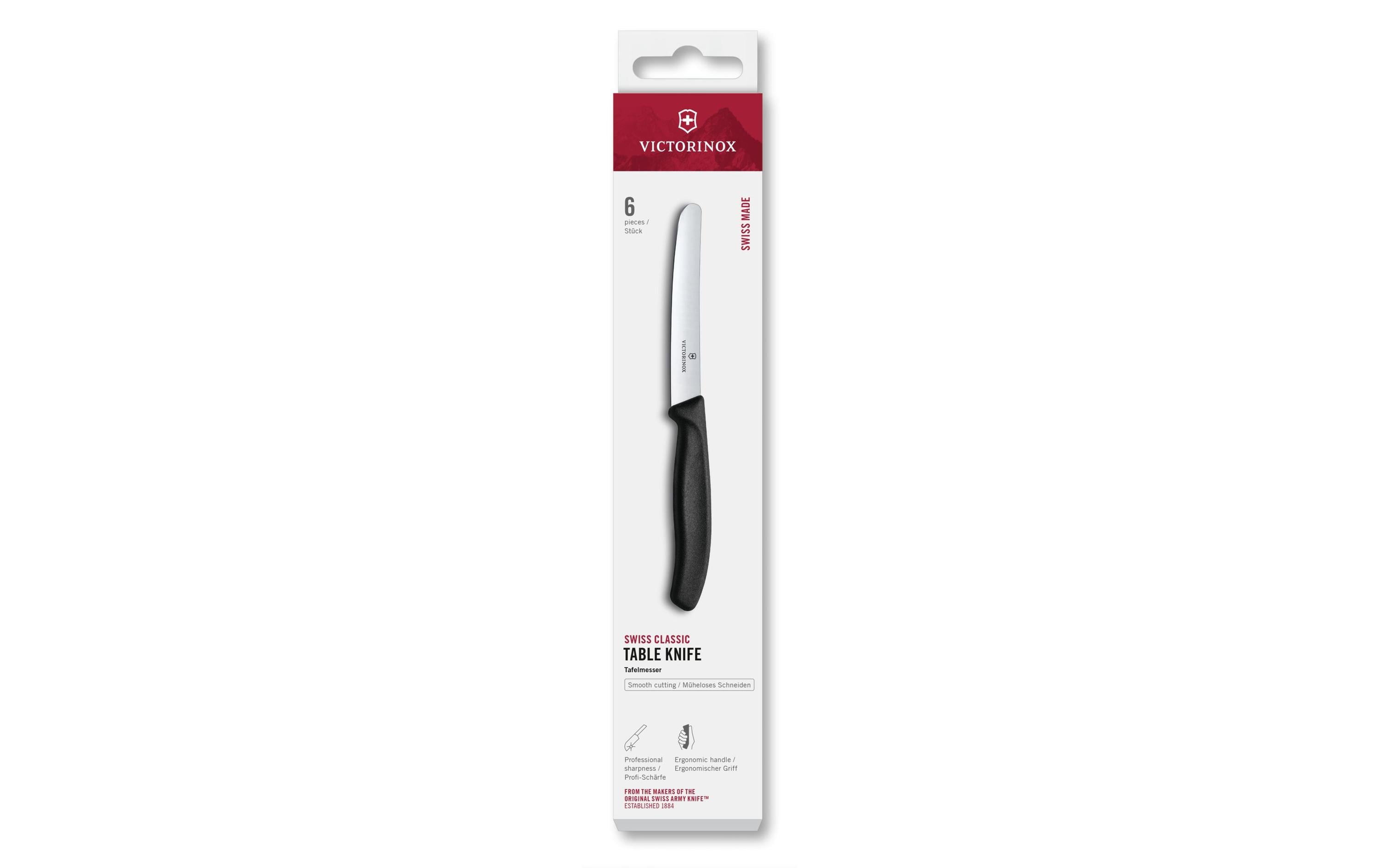 Victorinox Tafelmesser-Set Swiss Classic, Schwarz, 6 Stück