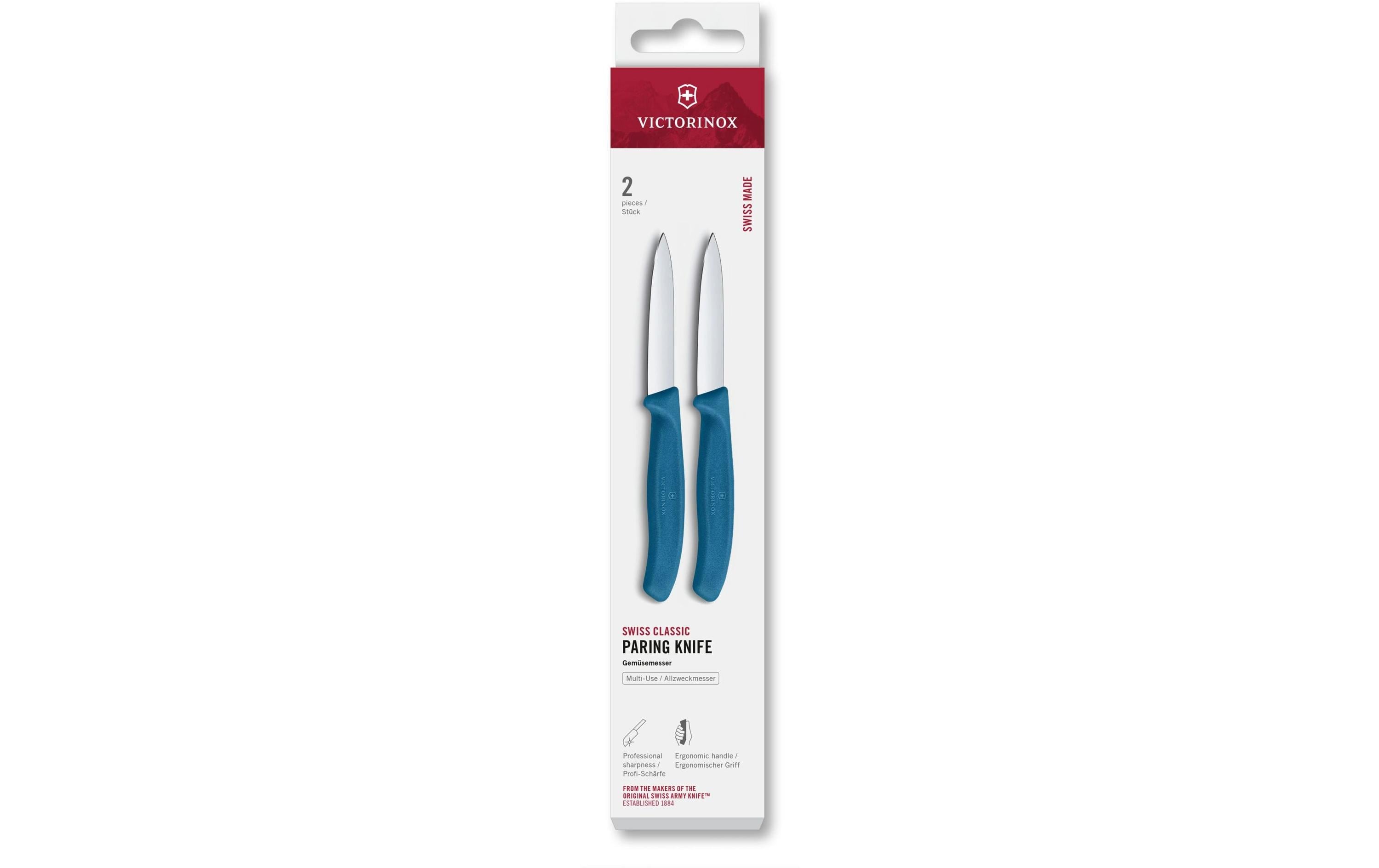 Victorinox Messer-Set Swiss Classic, 8 cm, Blau, 2 Stück