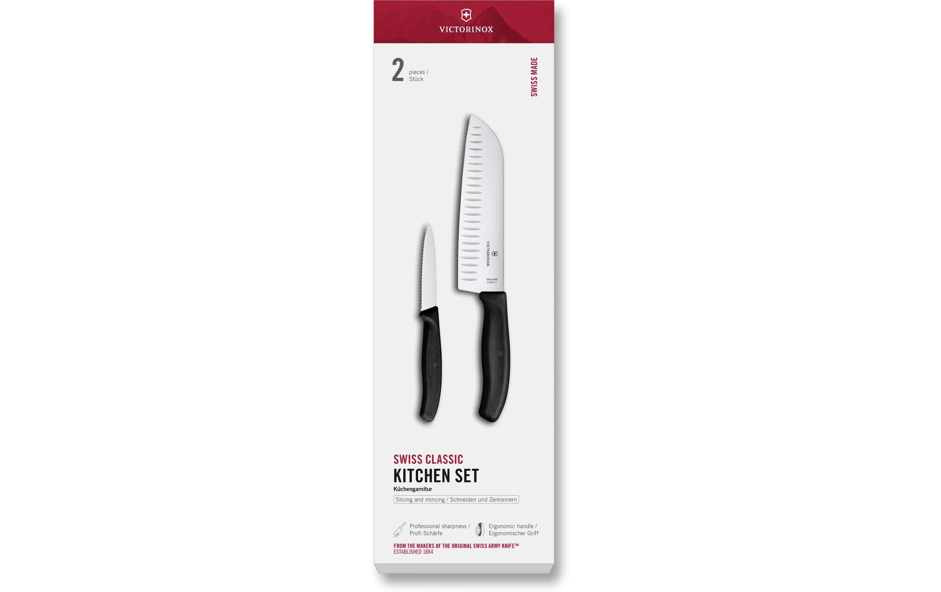 Victorinox Küchengarnitur Swiss Classic, 2-teilig, Schwarz, Geschenkbox