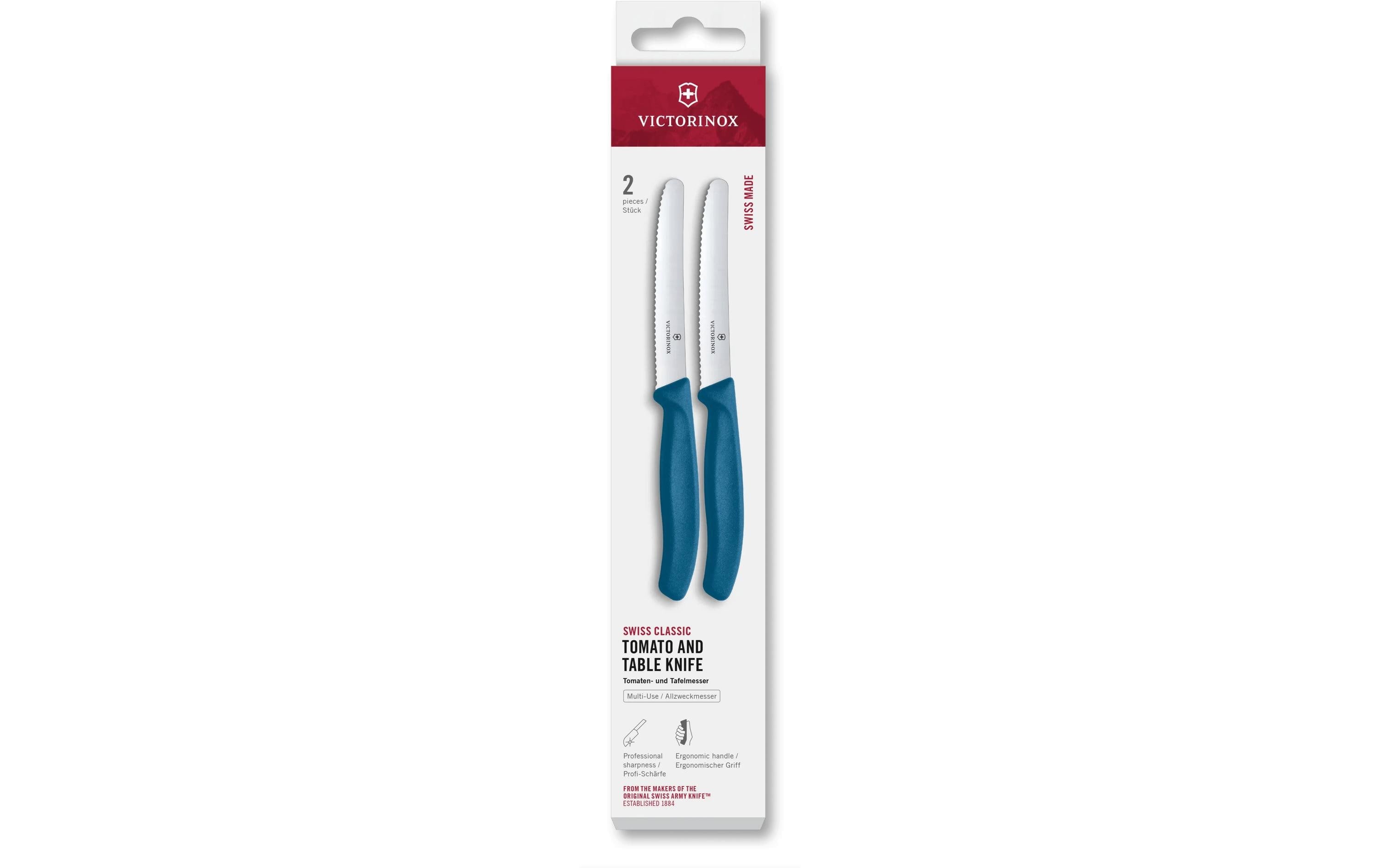 Victorinox Tafelmesser Swiss Classic, 11 cm, Blau, 2 Stück