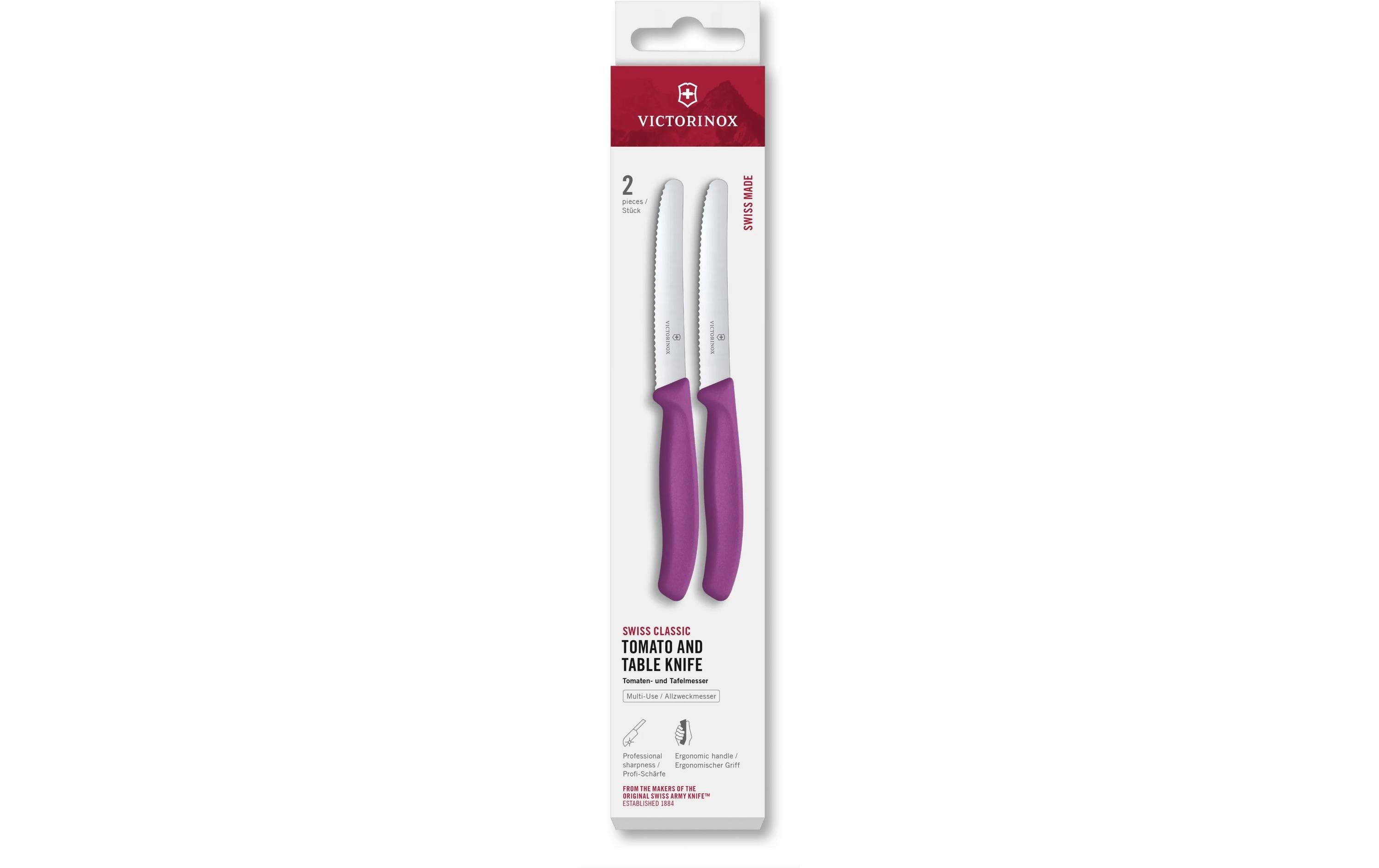 Victorinox Tafelmesser Swiss Classic, 11 cm, Violett, 2 Stück