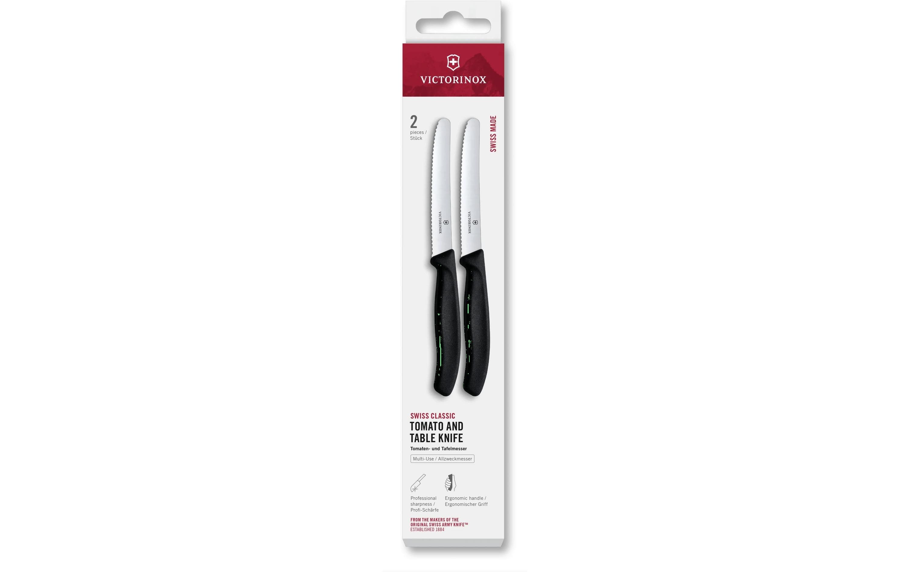 Victorinox Tafelmesser Swiss Classic, 11 cm, Schwarz, 2 Stück
