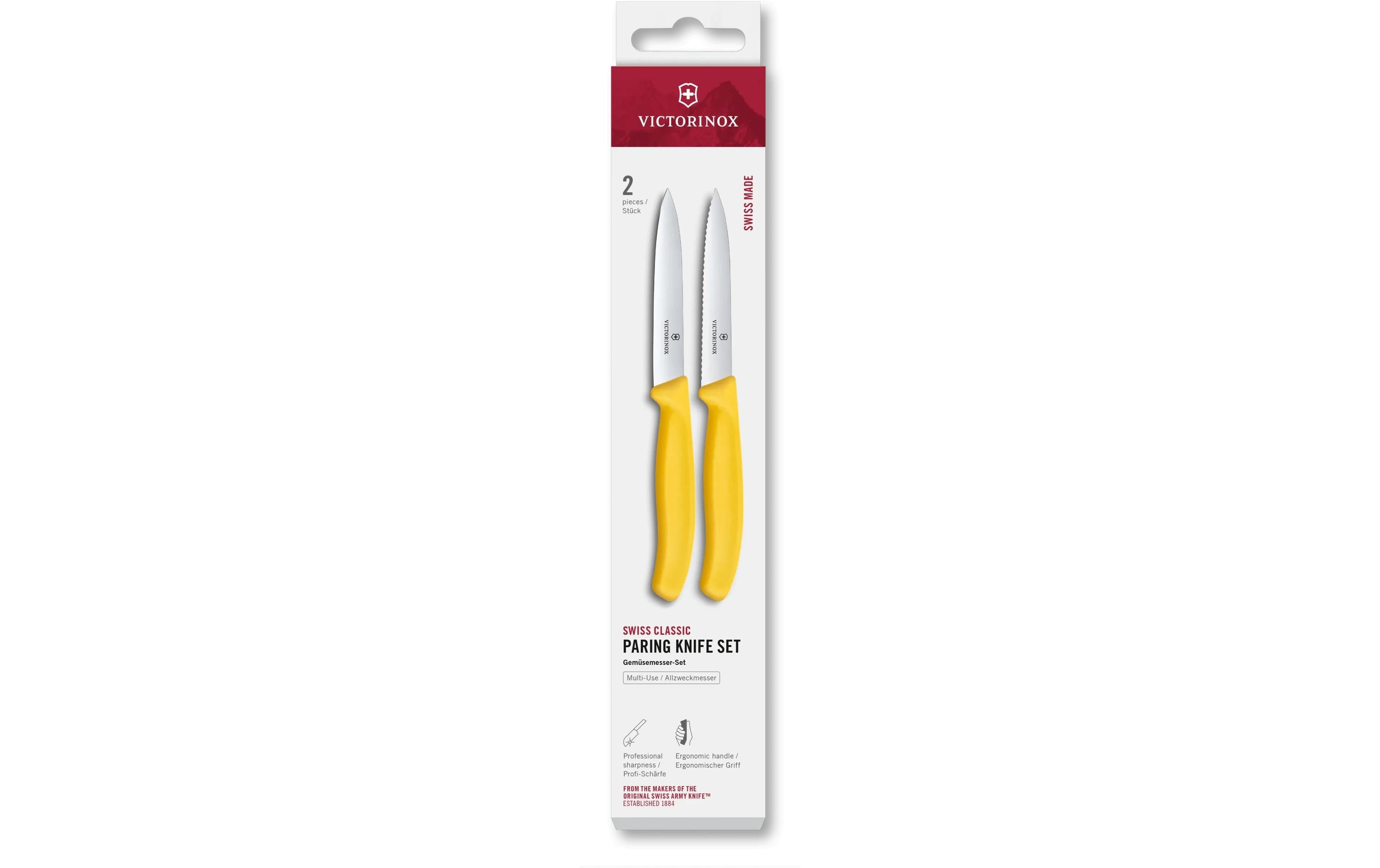 Victorinox Messer-Set Swiss Classic, 10 cm, Gelb, 2 Stück