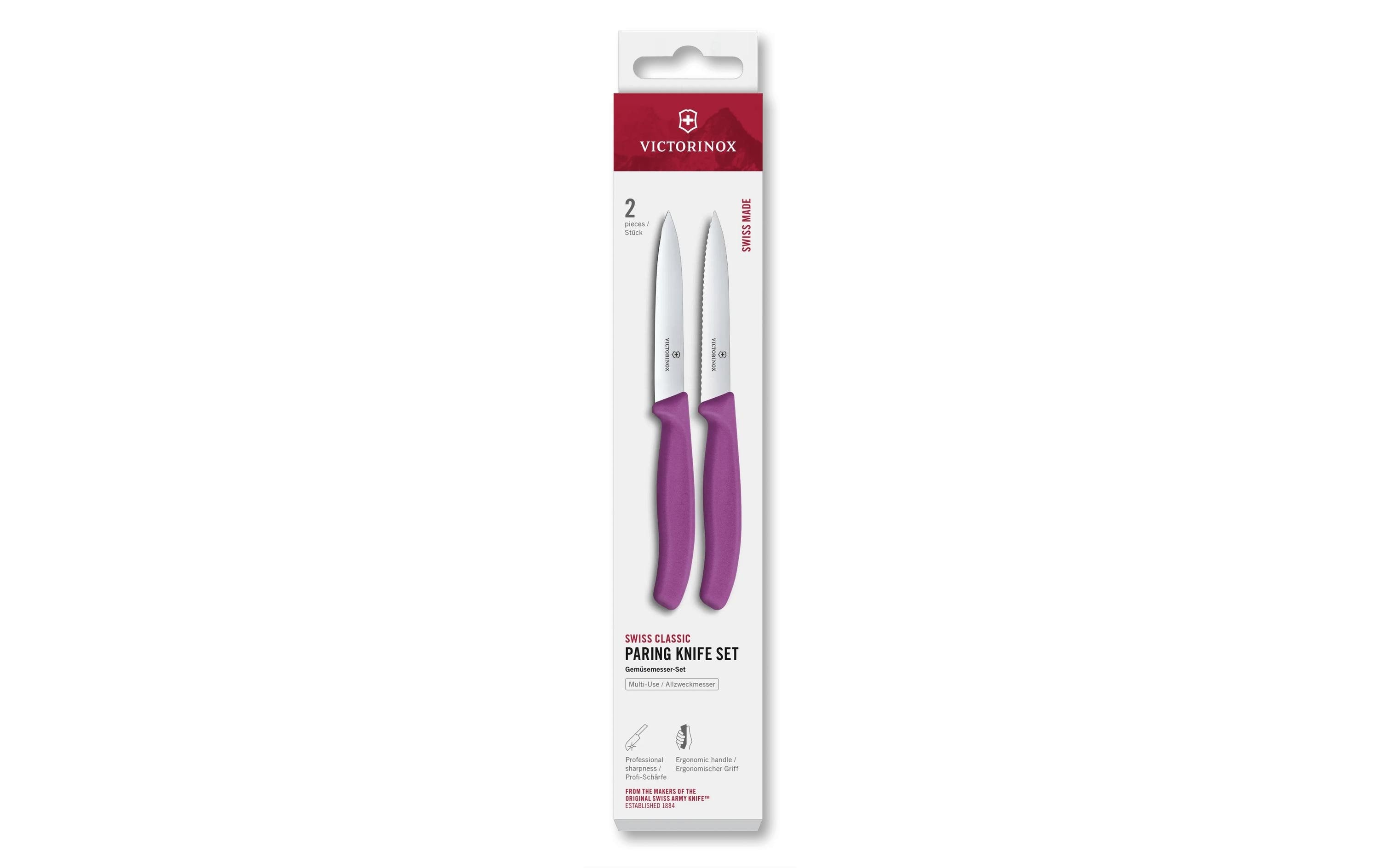 Victorinox Messer-Set Swiss Classic, 10 cm, Violett, 2 Stück