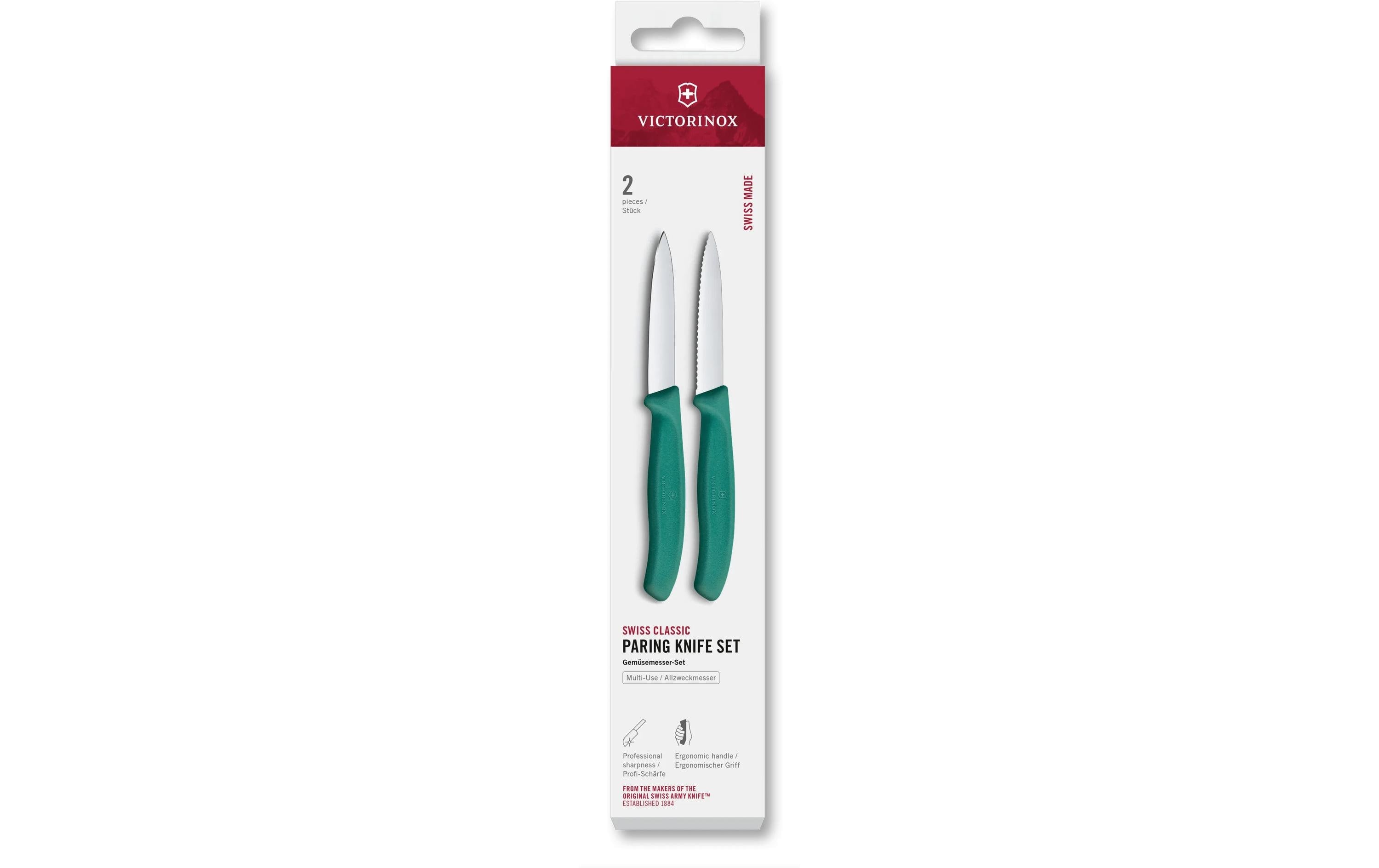 Victorinox Messer-Set Swiss Classic, 8 cm, Grün, 2 Stück