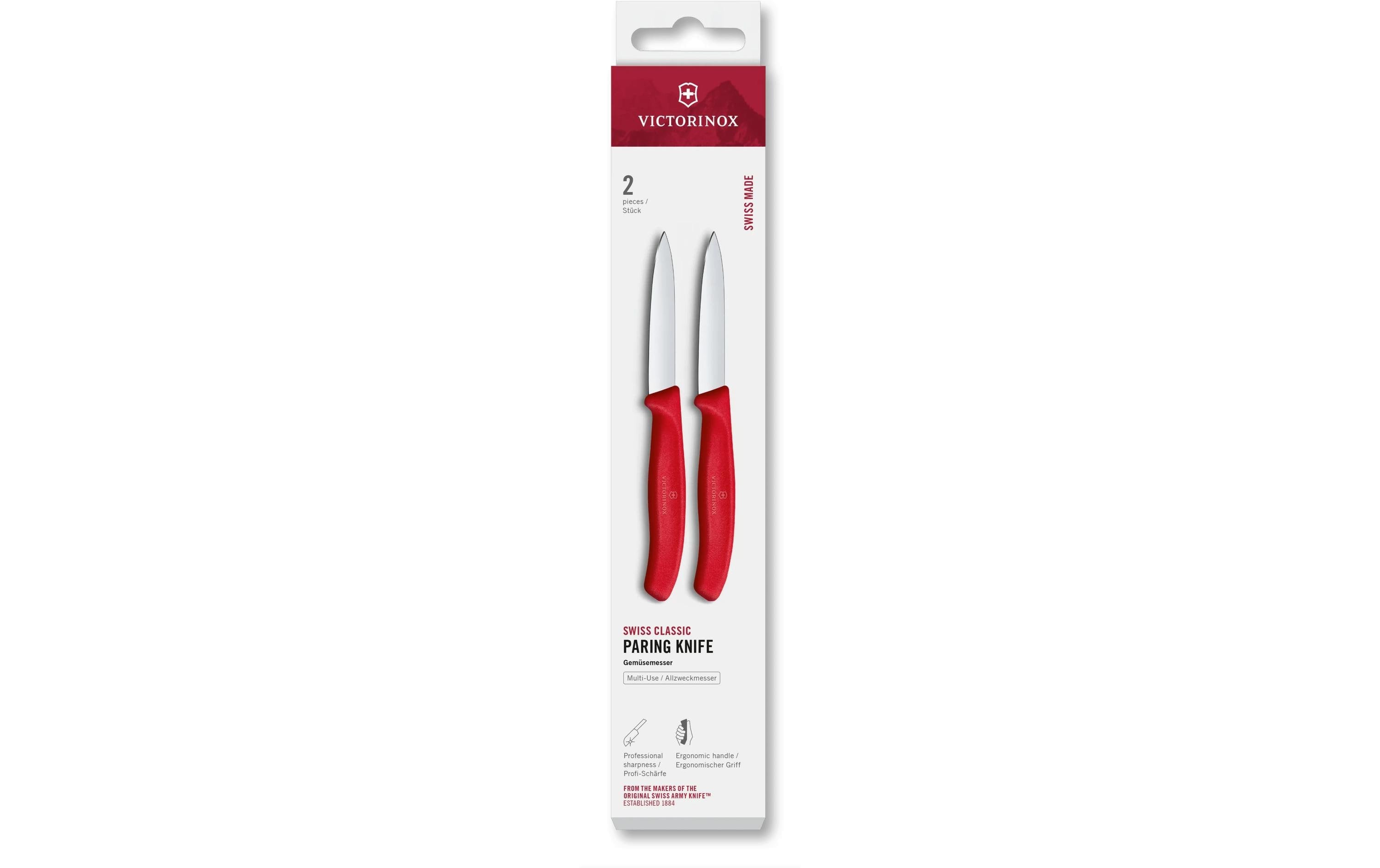 Victorinox Messer-Set Swiss Classic, 8 cm, Rot, 2 Stück