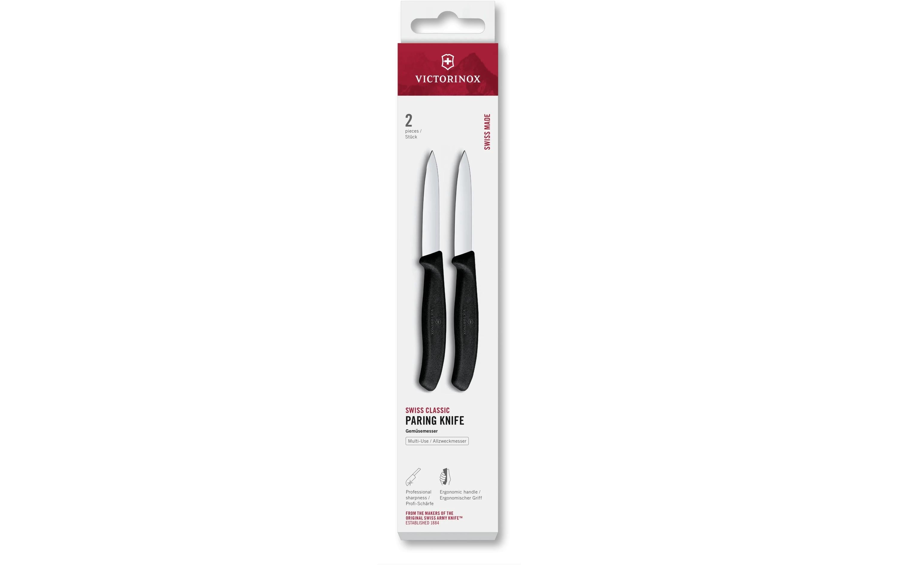 Victorinox Messer-Set Swiss Classic, 8 cm, Schwarz, 2 Stück
