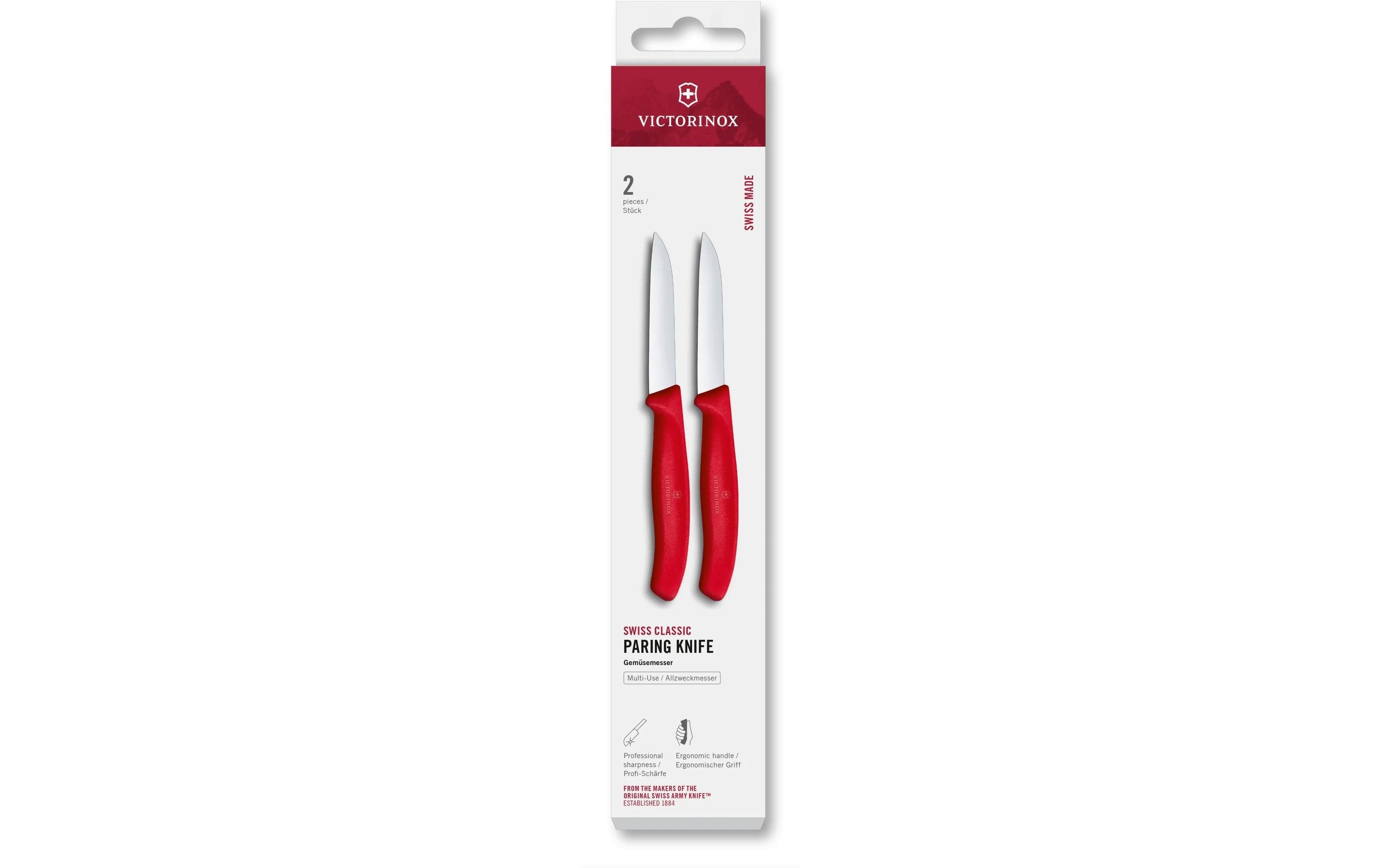 Victorinox Gemüsemesser Swiss Classic, 8 cm, Rot, 2 Stück