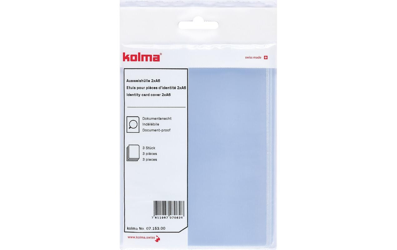 Kolma Ausweishalter 2 x A6 CopyResistant Transparent, 3 Stück