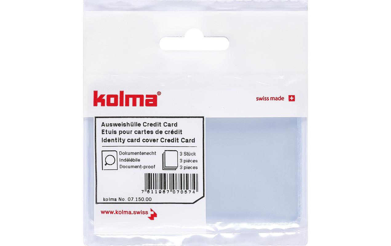 Kolma Ausweishalter Credit Card CopyResistant Transparent, 3 Stück