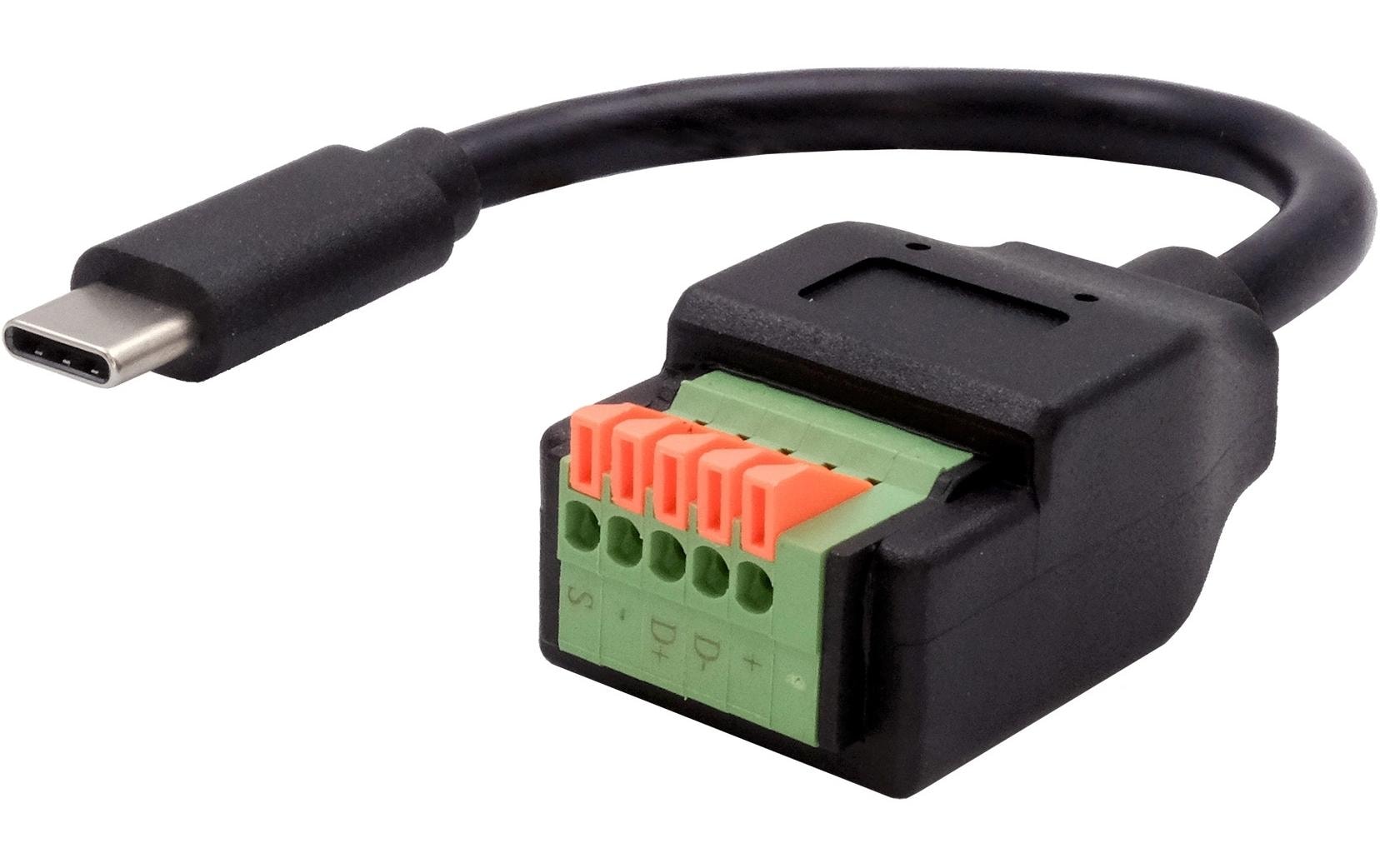 Exsys USB 2.0 Adapter USB-C Stecker - Terminalblock 5-pin