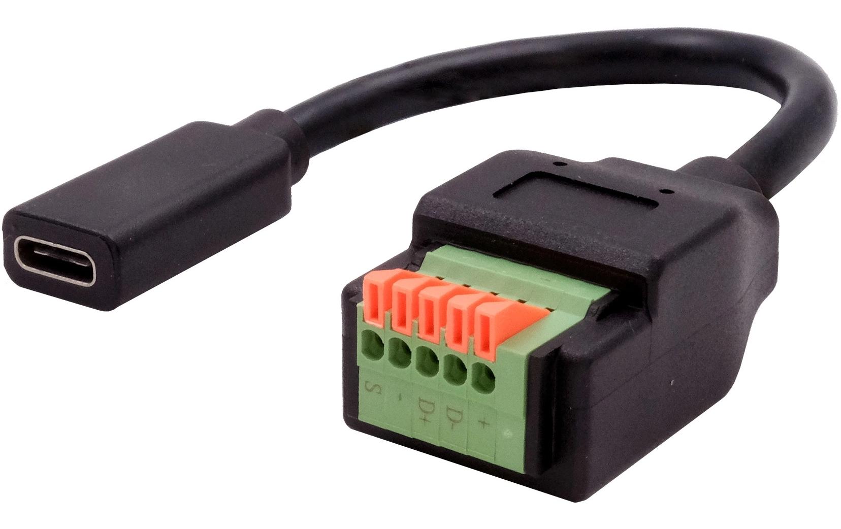 Exsys USB 2.0 Adapter USB-C Buchse - Terminalblock 5-pin