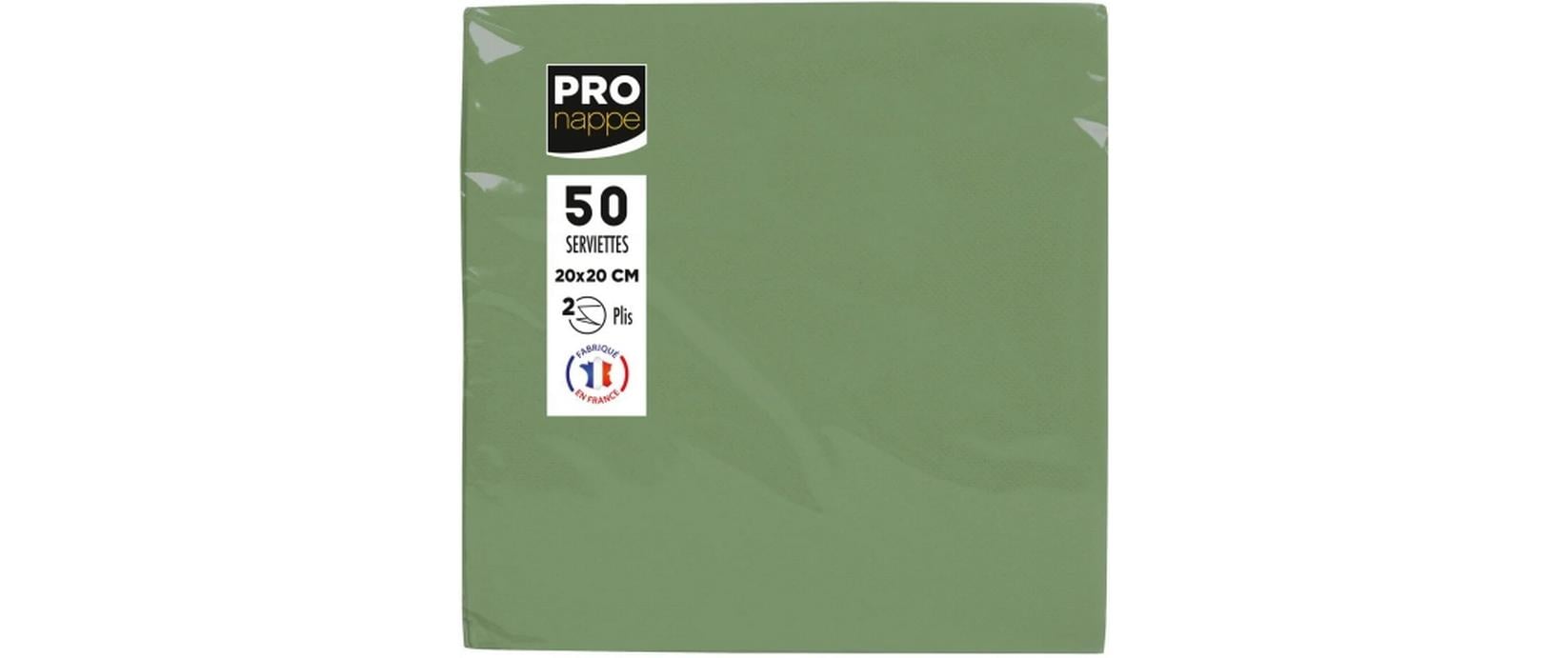 PRO nappe Papierservietten Olivgrün 20 cm x 20 cm, 50 Stück
