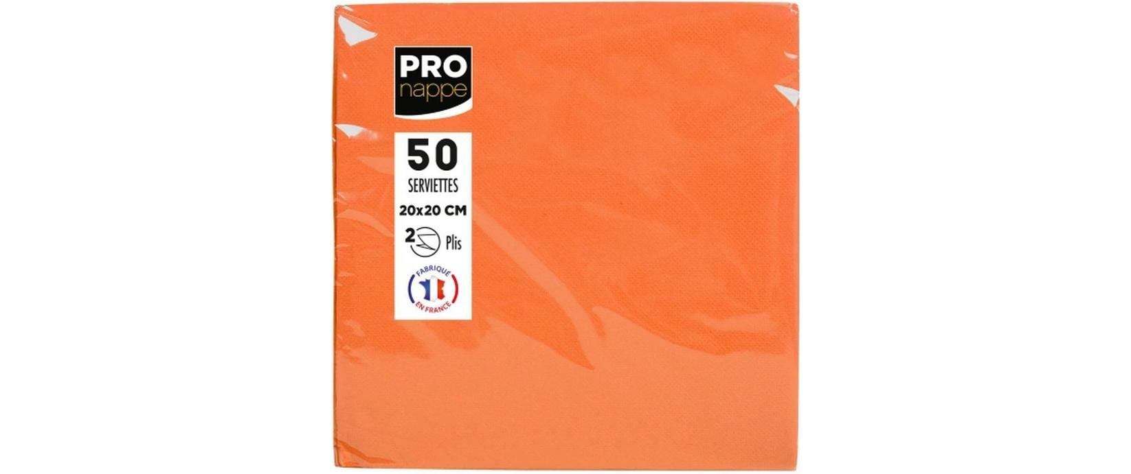 PRO nappe Papierservietten Orange 20 cm x 20 cm, 50 Stück