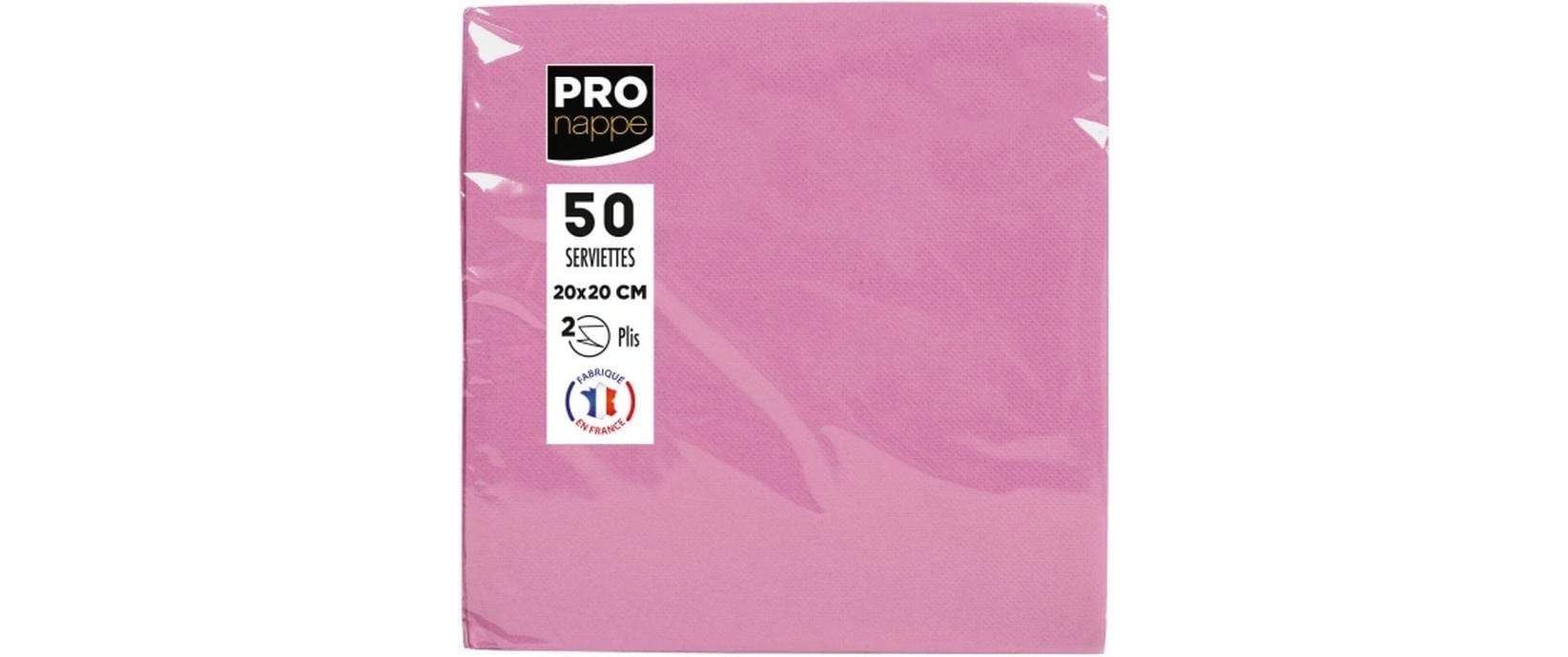 PRO nappe Papierservietten Rosa 20 cm x 20 cm, 50 Stück