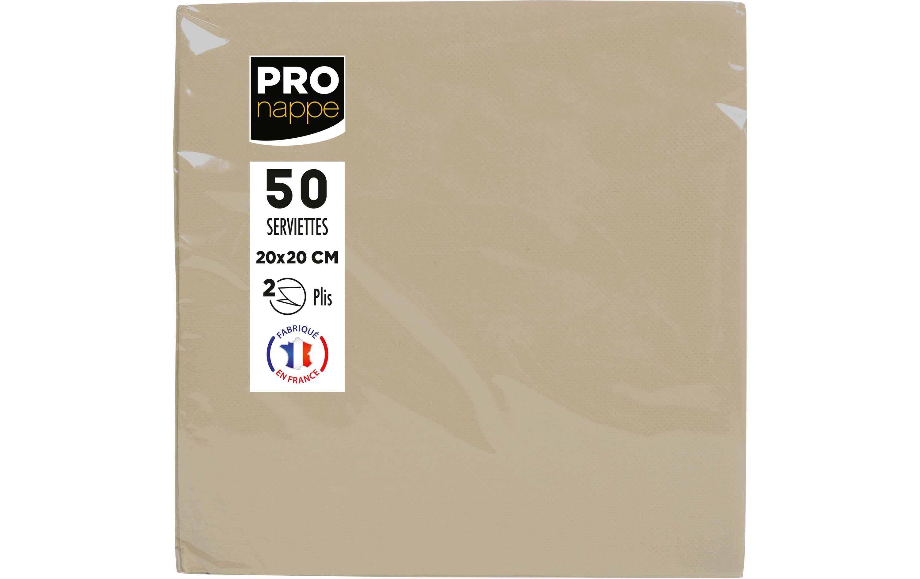PRO nappe Papierservietten Beige 20 cm x 20 cm, 50 Stück